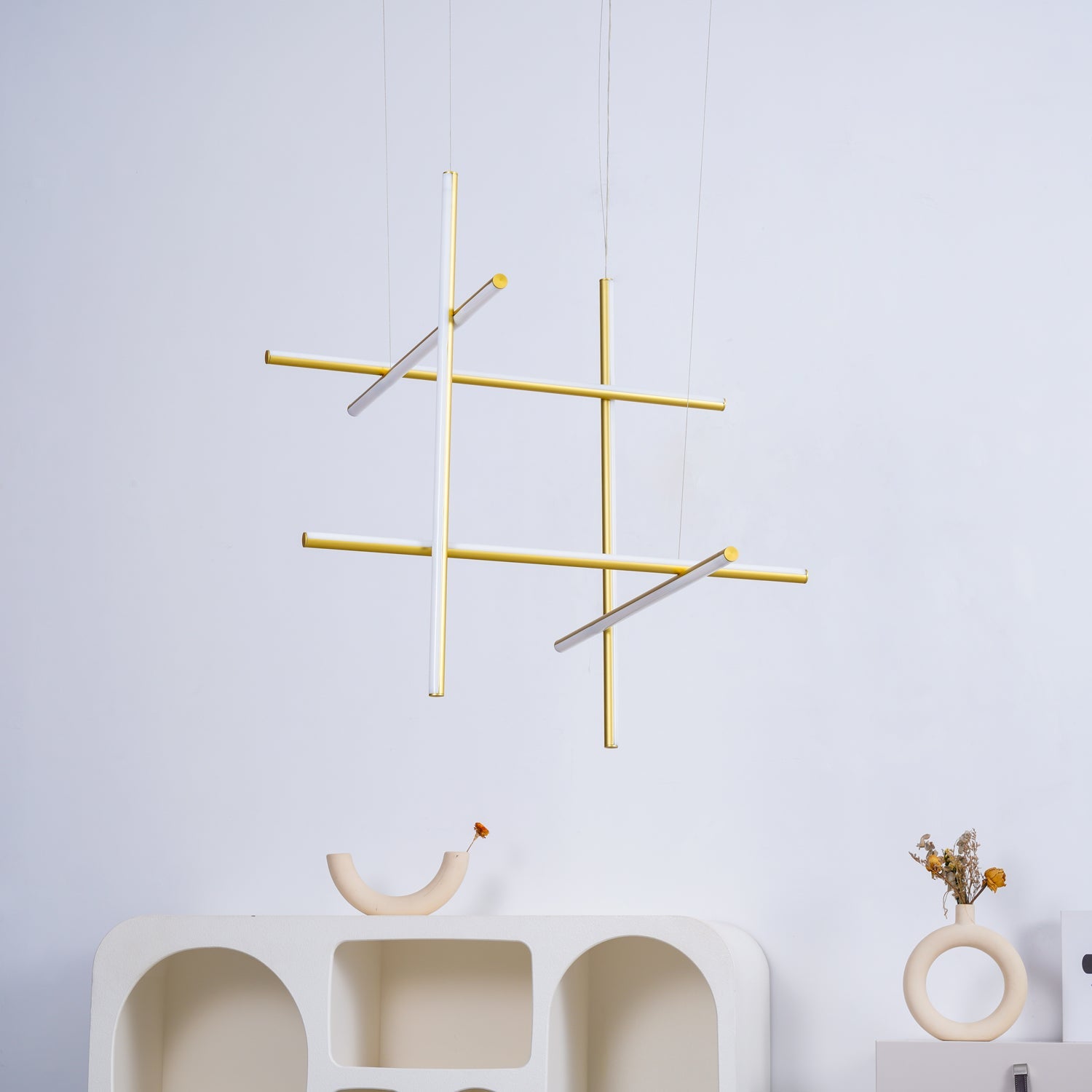 Gridline Linear Chandelier-Neutral Decor