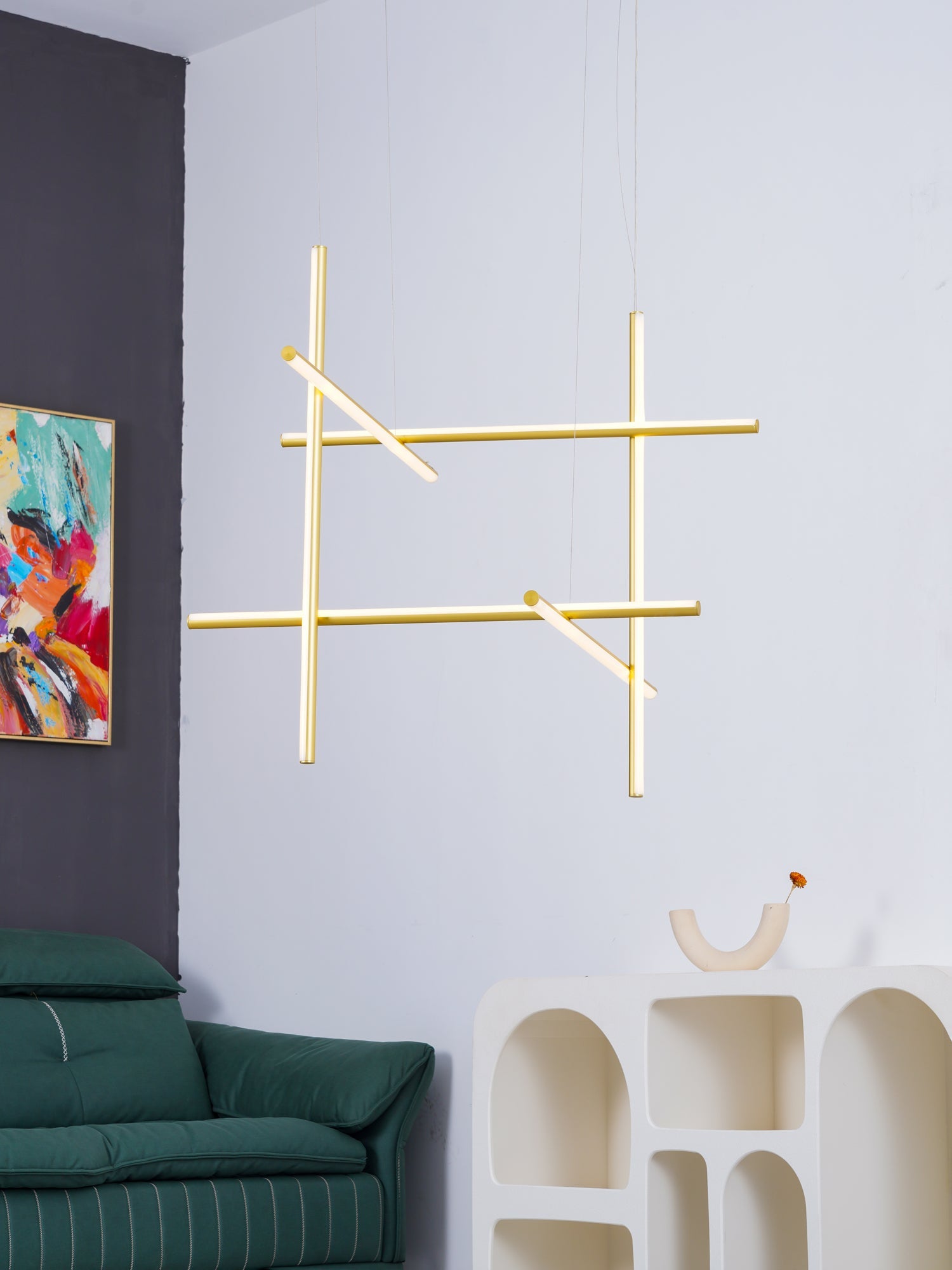 Gridline Linear Chandelier-Neutral Decor