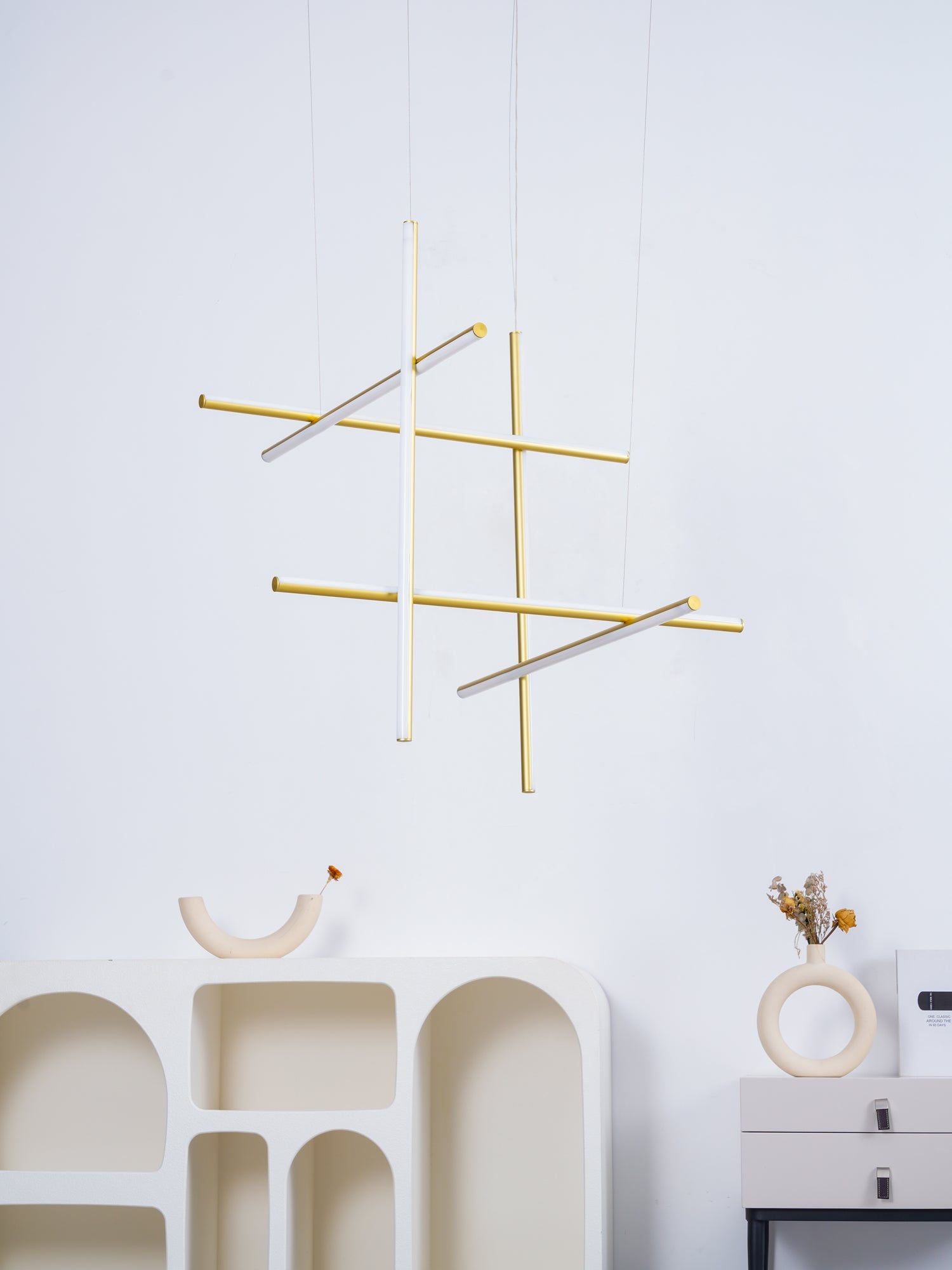 Gridline Linear Chandelier-Neutral Decor