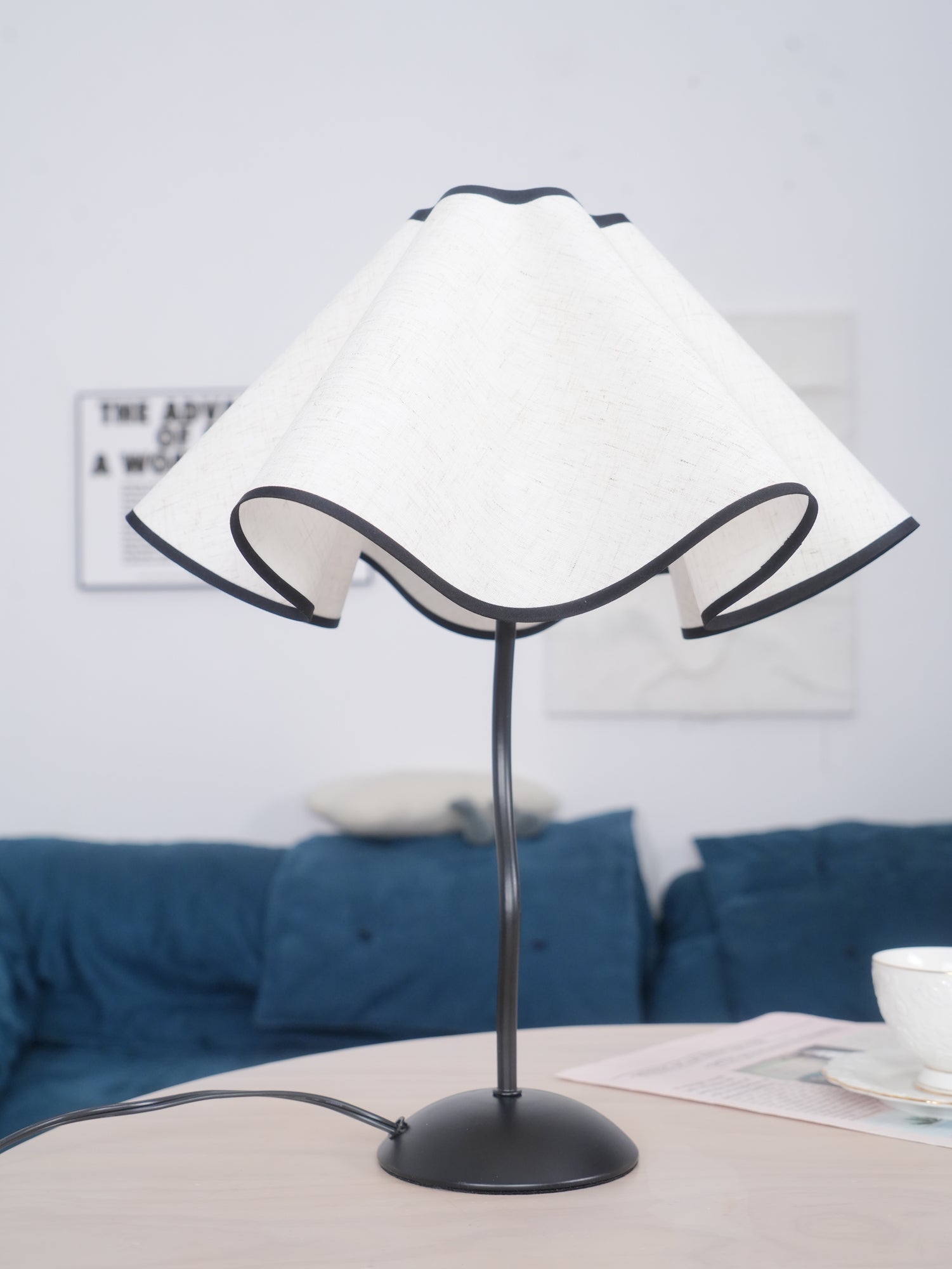 Luminova Fabric Artistic Table Lamp-Neutral Decor