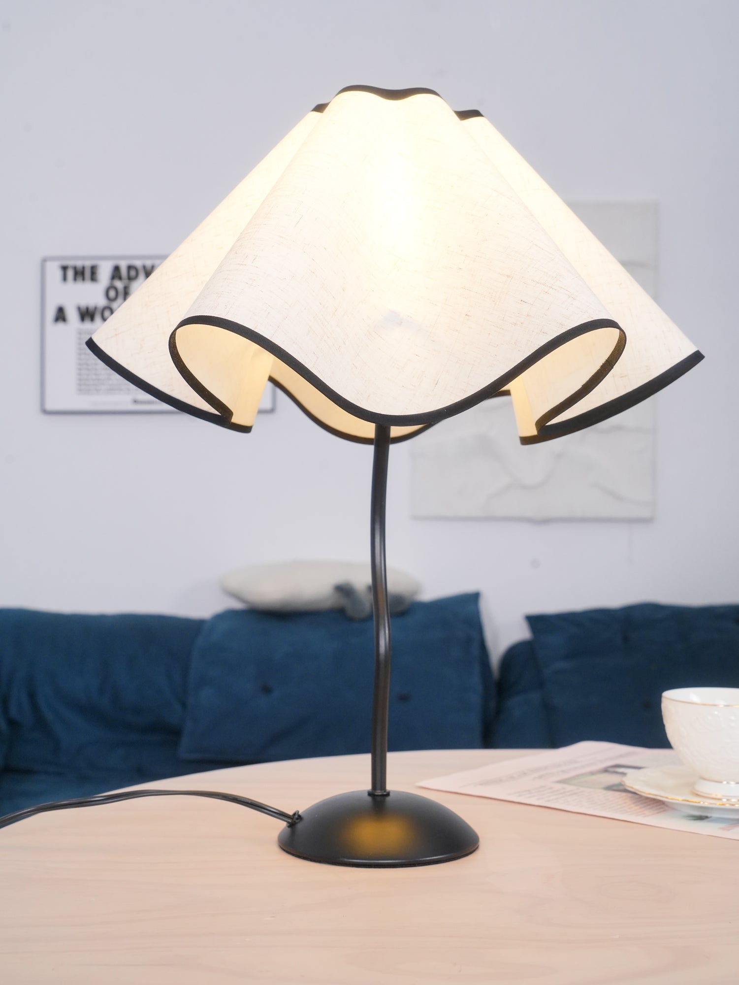 Luminova Fabric Artistic Table Lamp-Neutral Decor
