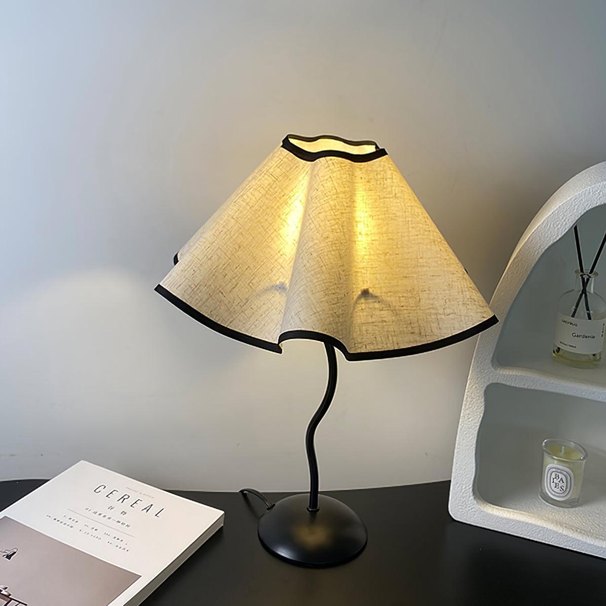 Luminova Fabric Artistic Table Lamp-Neutral Decor