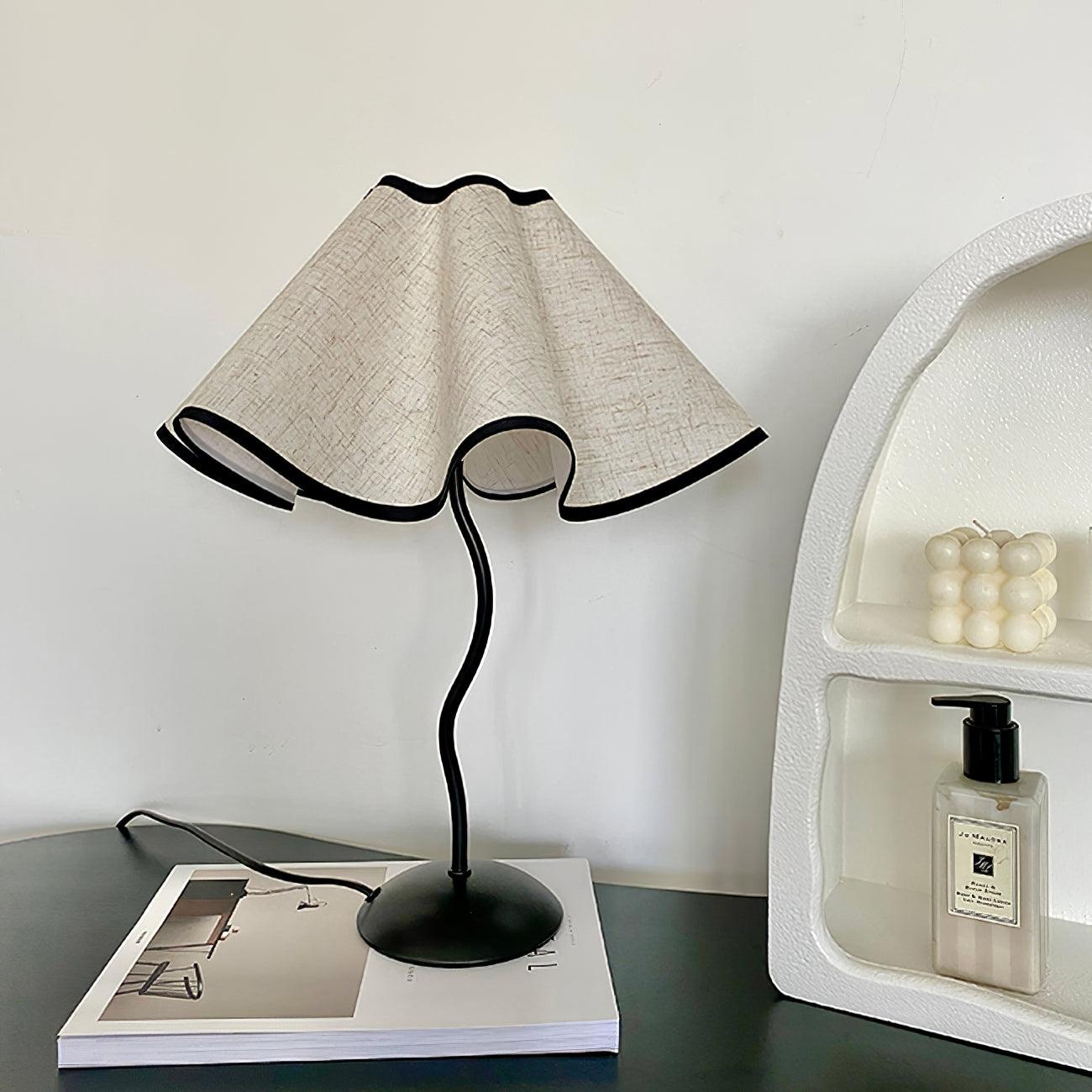 Luminova Fabric Artistic Table Lamp-Neutral Decor