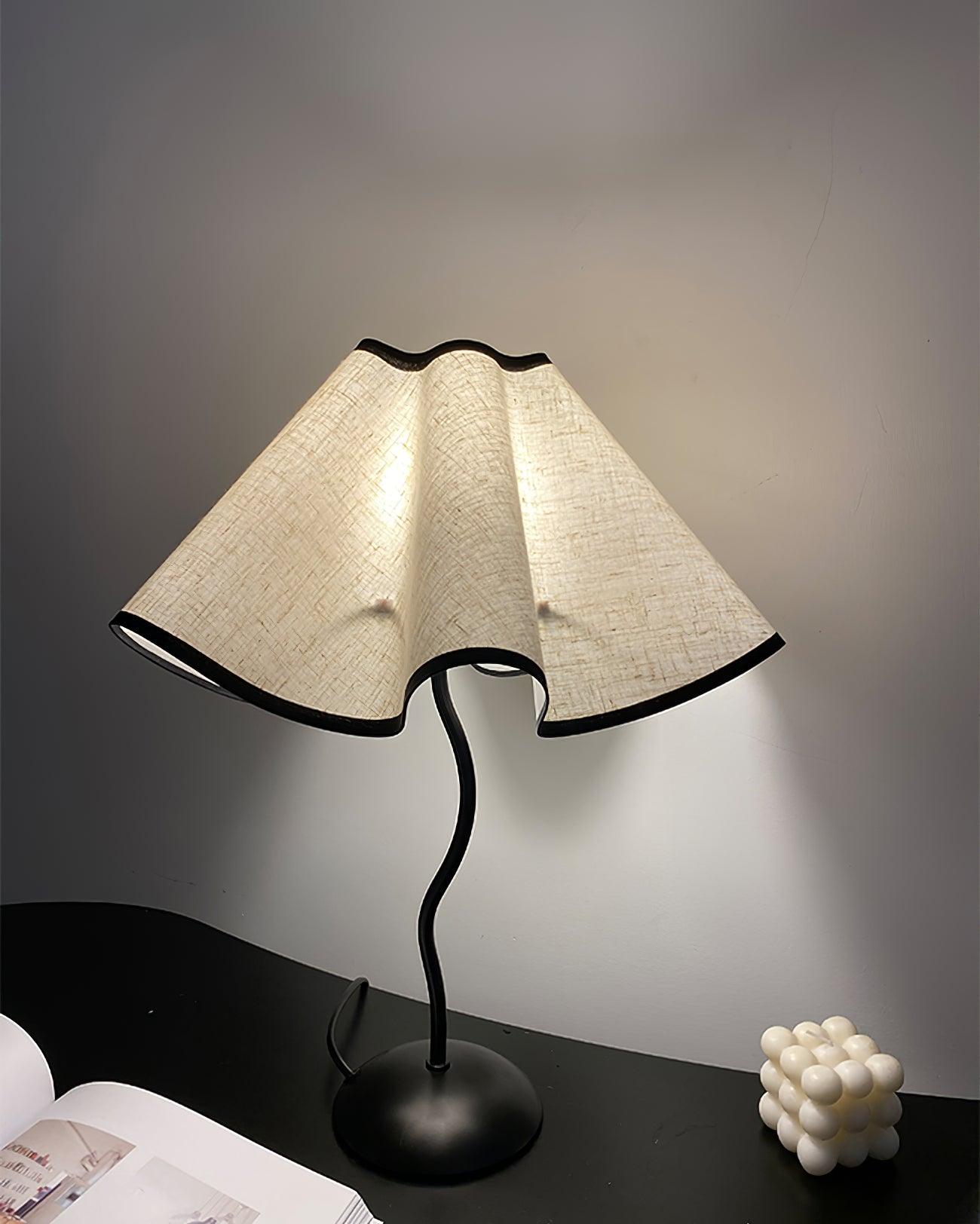 Luminova Fabric Artistic Table Lamp-Neutral Decor