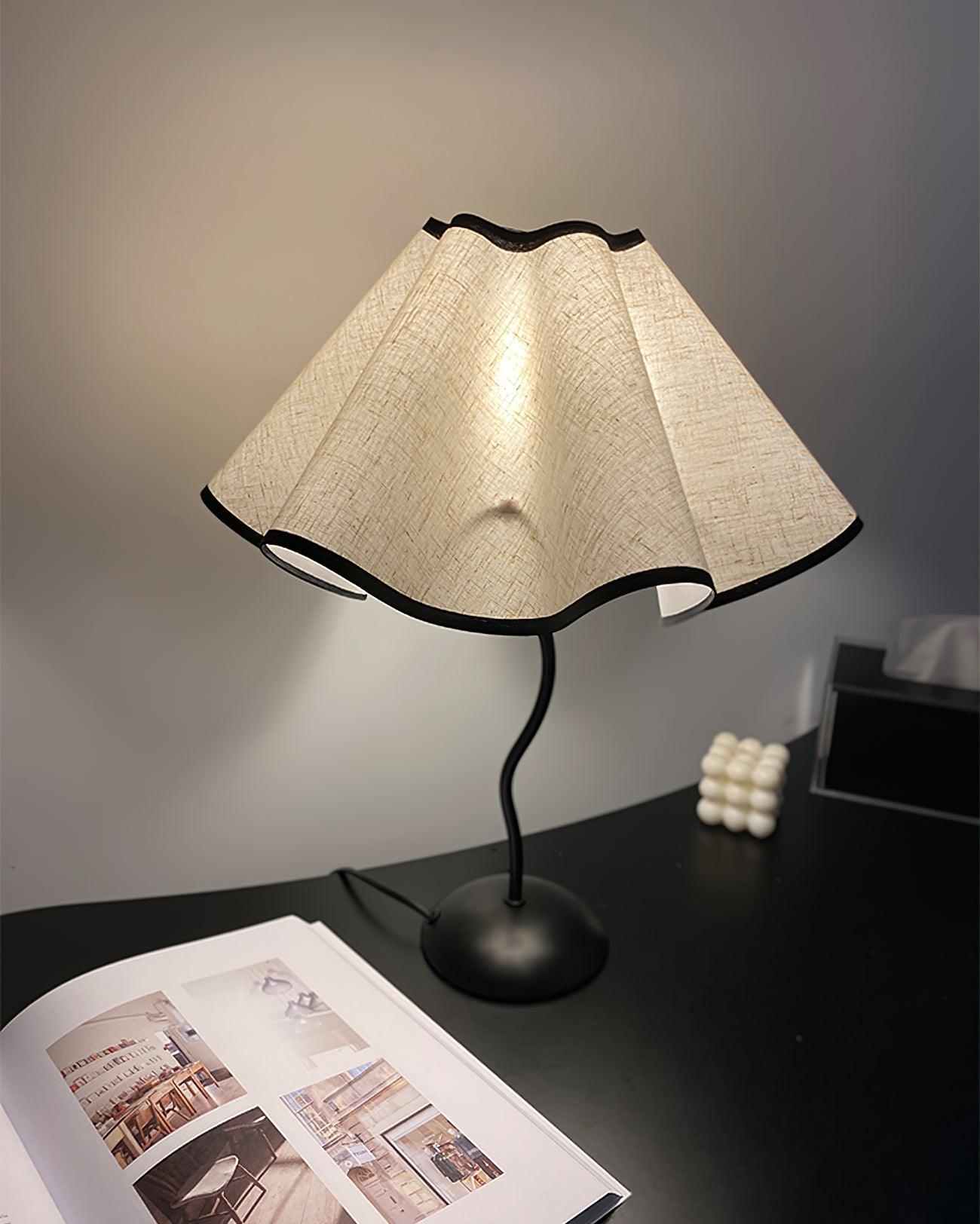Luminova Fabric Artistic Table Lamp-Neutral Decor