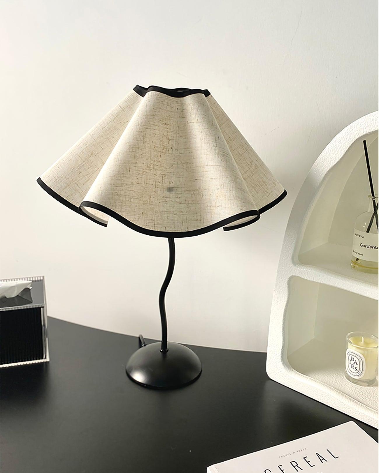 Luminova Fabric Artistic Table Lamp-Neutral Decor
