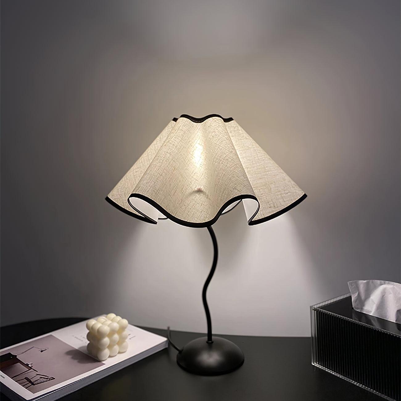 Luminova Fabric Artistic Table Lamp-Neutral Decor