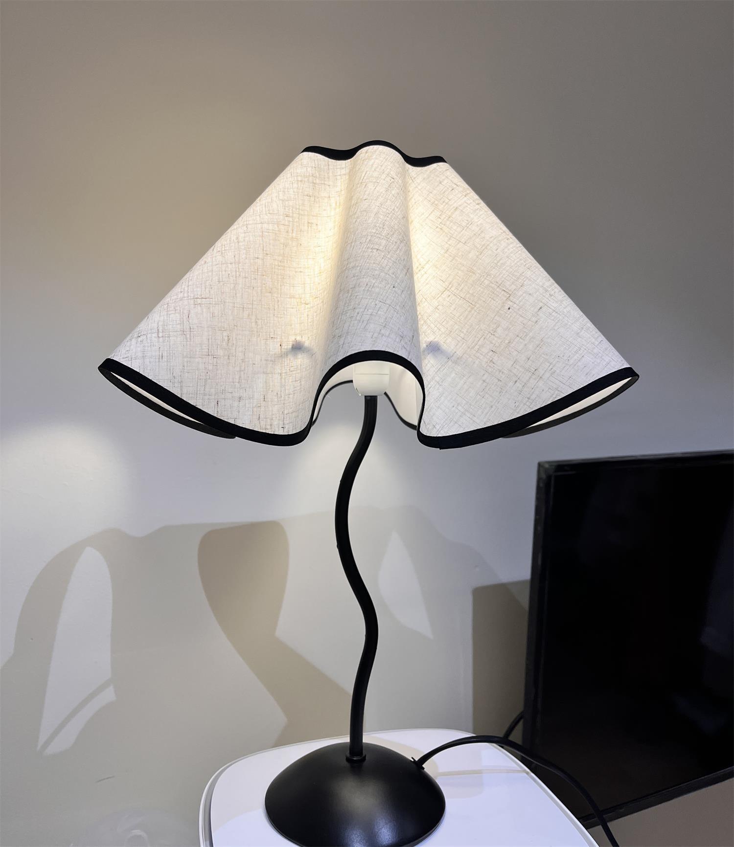 Luminova Fabric Artistic Table Lamp-Neutral Decor