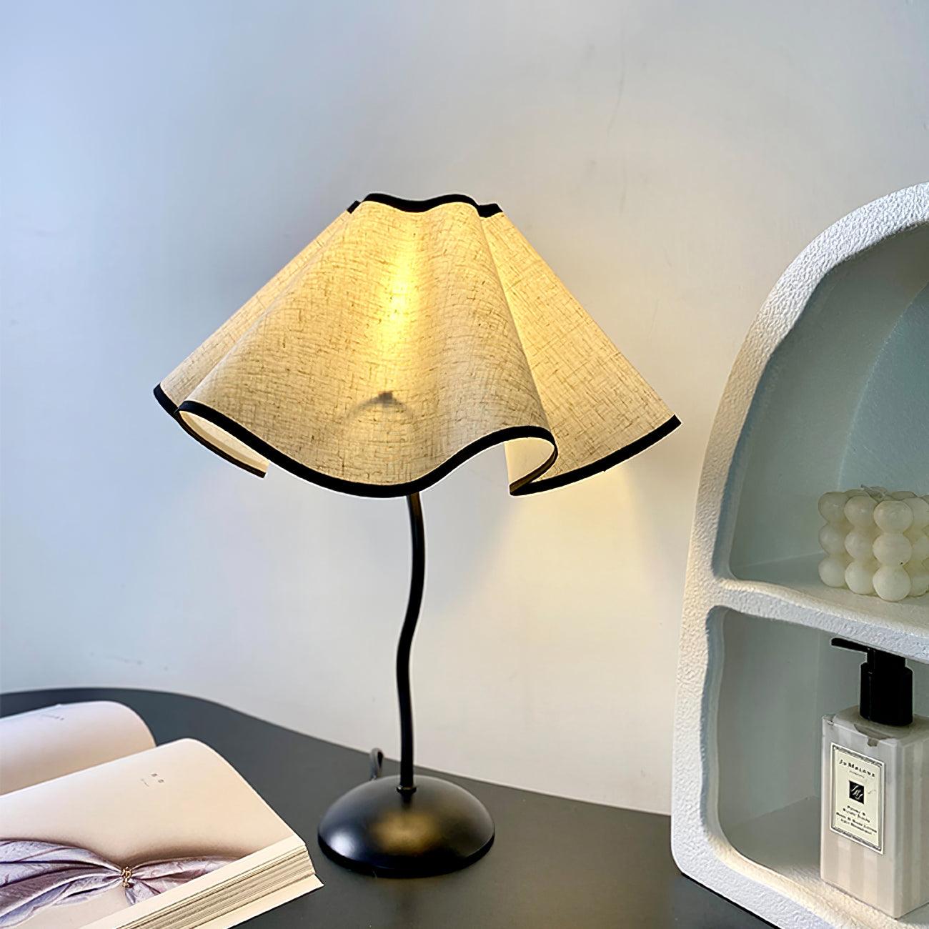 Luminova Fabric Artistic Table Lamp-Neutral Decor