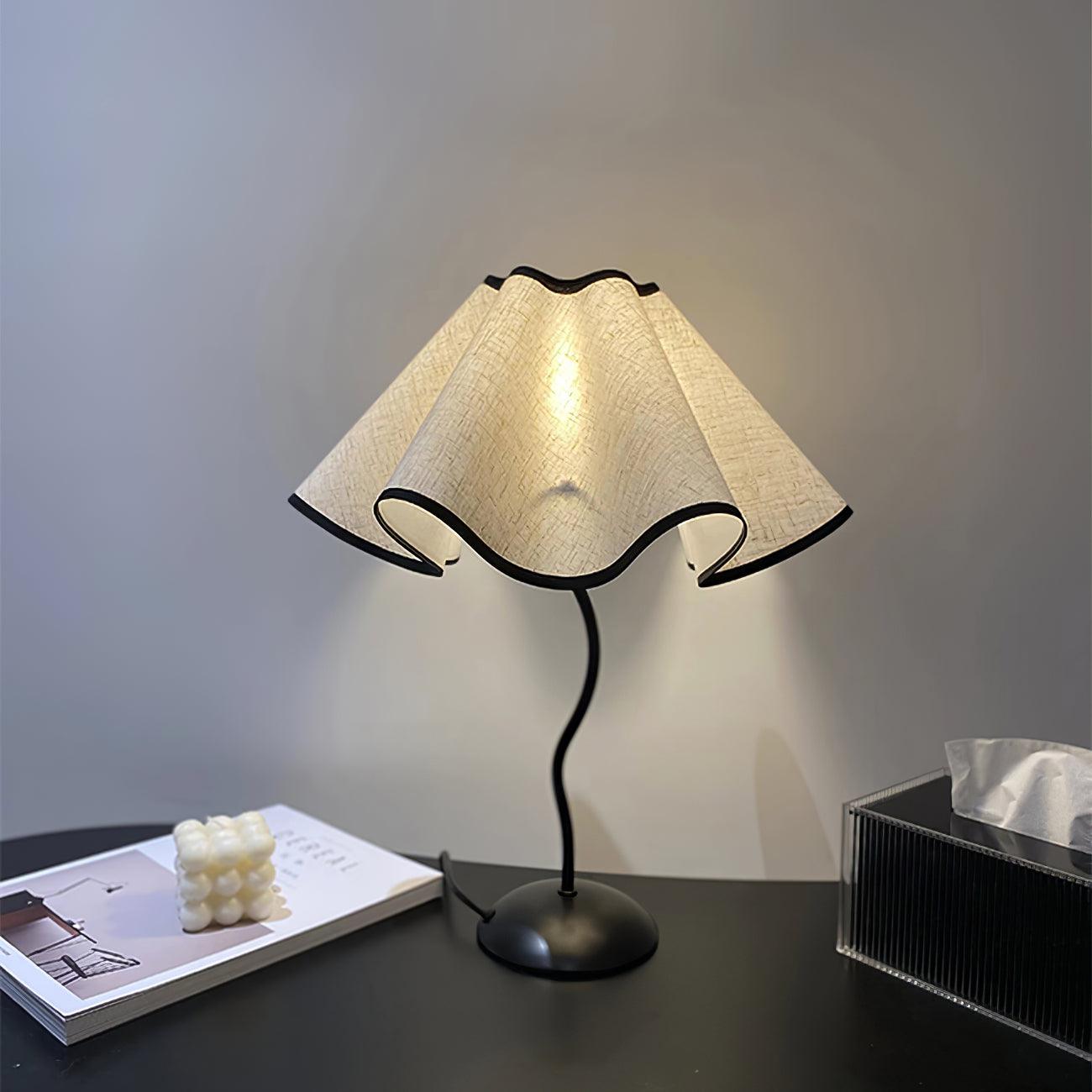 Luminova Fabric Artistic Table Lamp-Neutral Decor