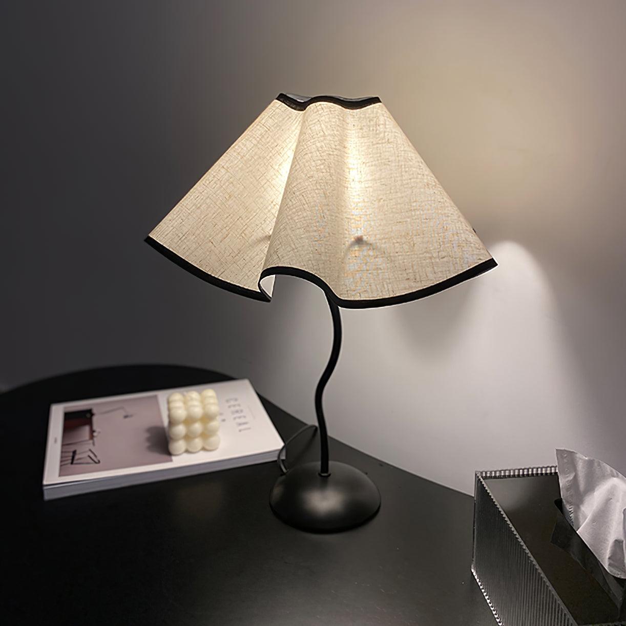 Luminova Fabric Artistic Table Lamp-Neutral Decor