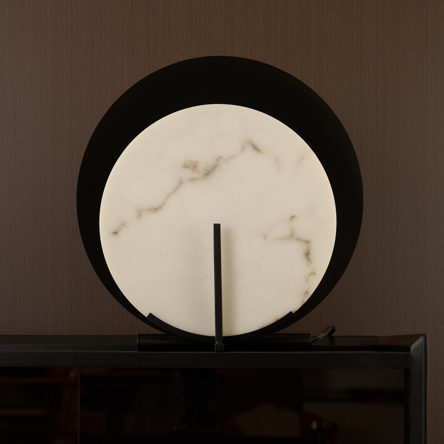 Astix Half Moon Alabaster Table Lamp-Neutral Decor