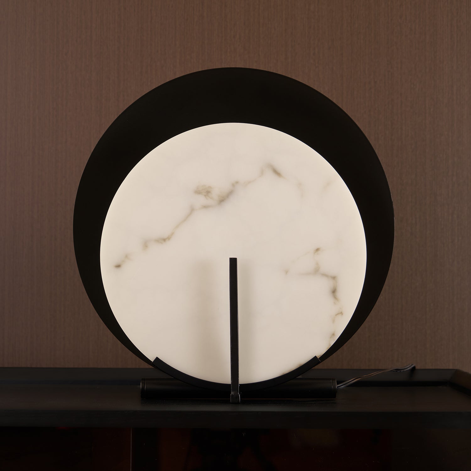Astix Half Moon Alabaster Table Lamp-Neutral Decor
