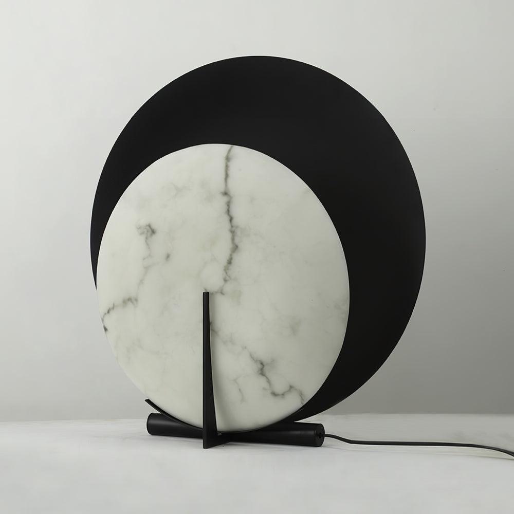 Astix Half Moon Alabaster Table Lamp-Neutral Decor