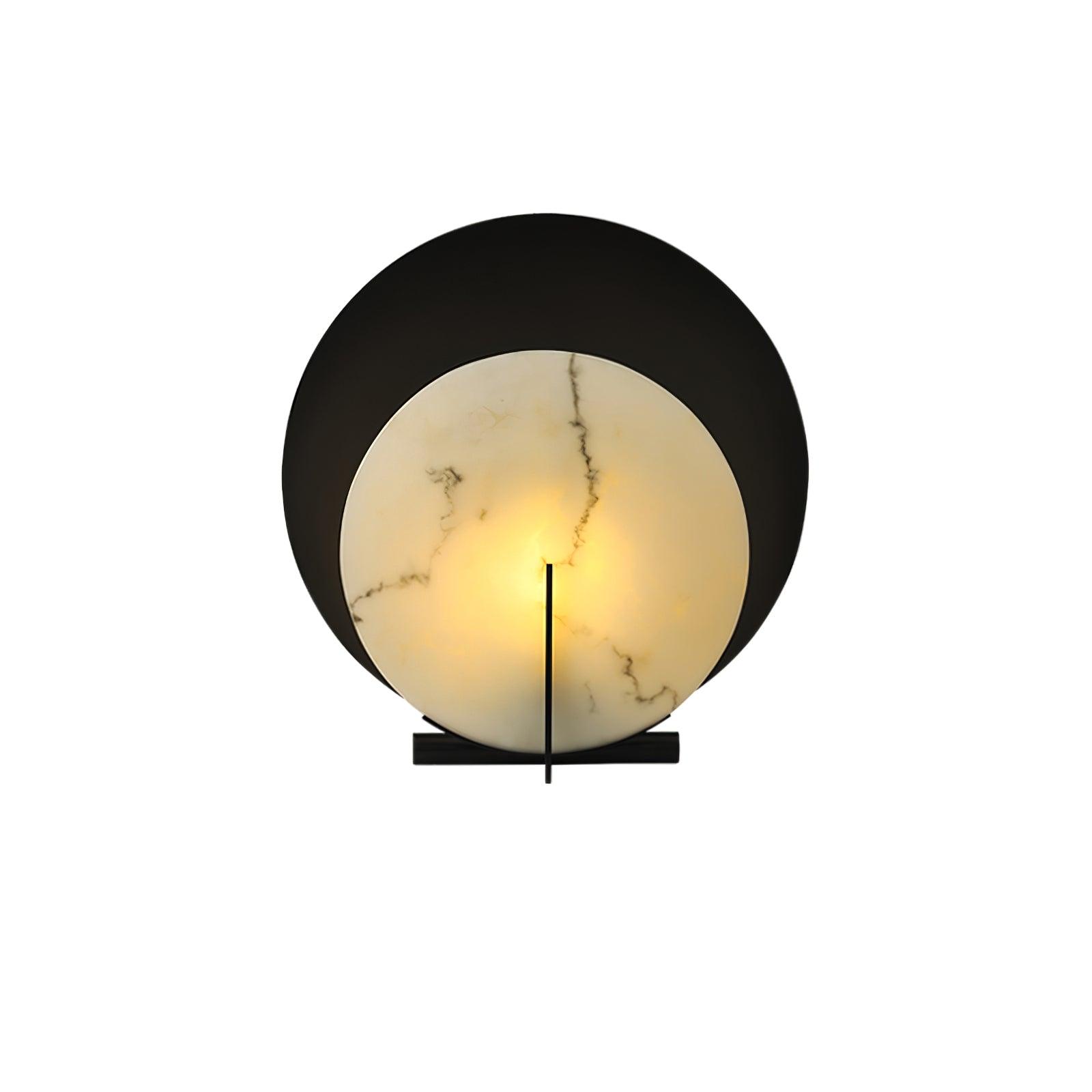 Astix Half Moon Alabaster Table Lamp-Neutral Decor