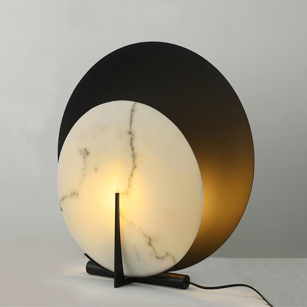 Astix Half Moon Alabaster Table Lamp-Neutral Decor