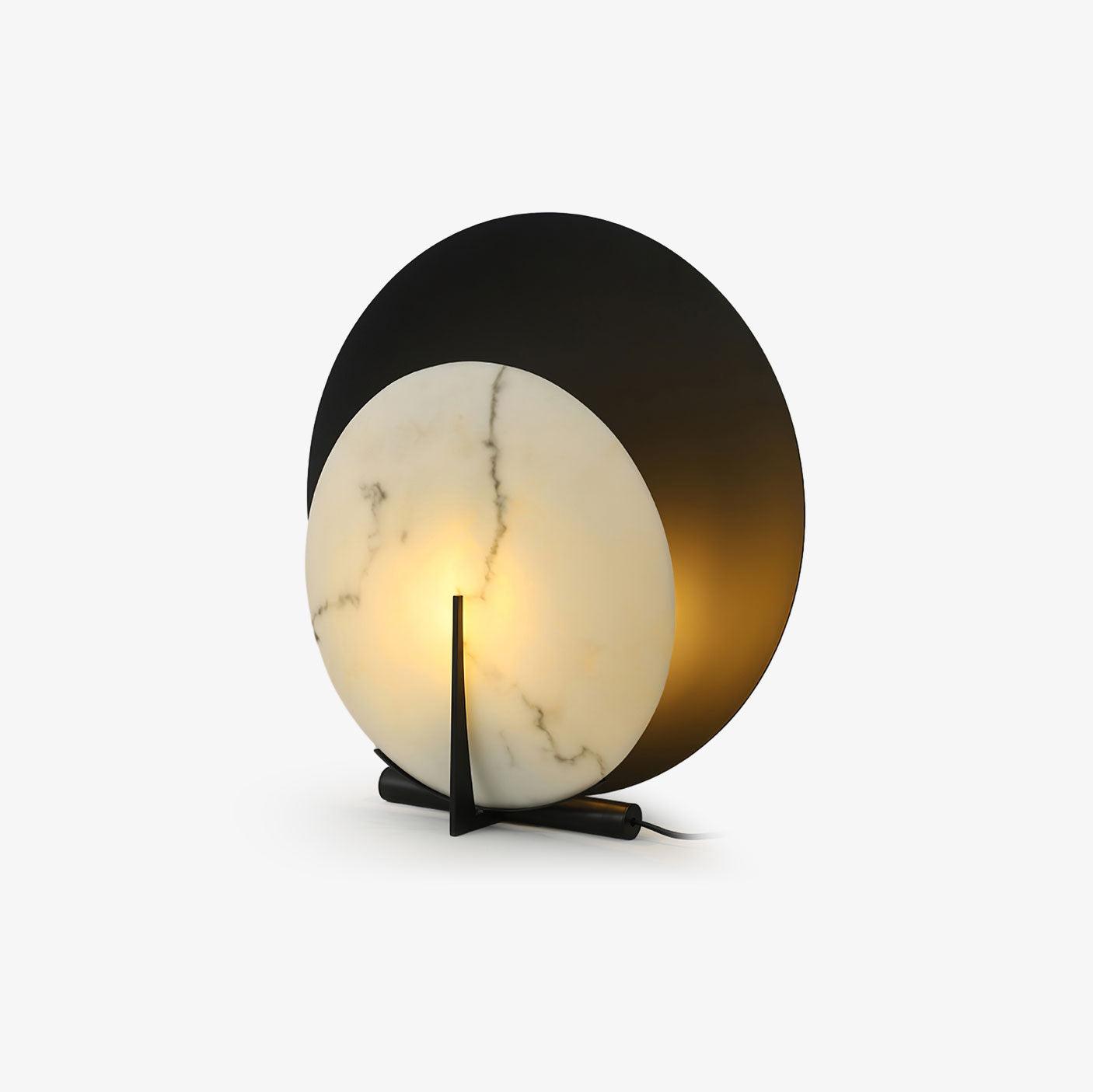 Astix Half Moon Alabaster Table Lamp-Neutral Decor