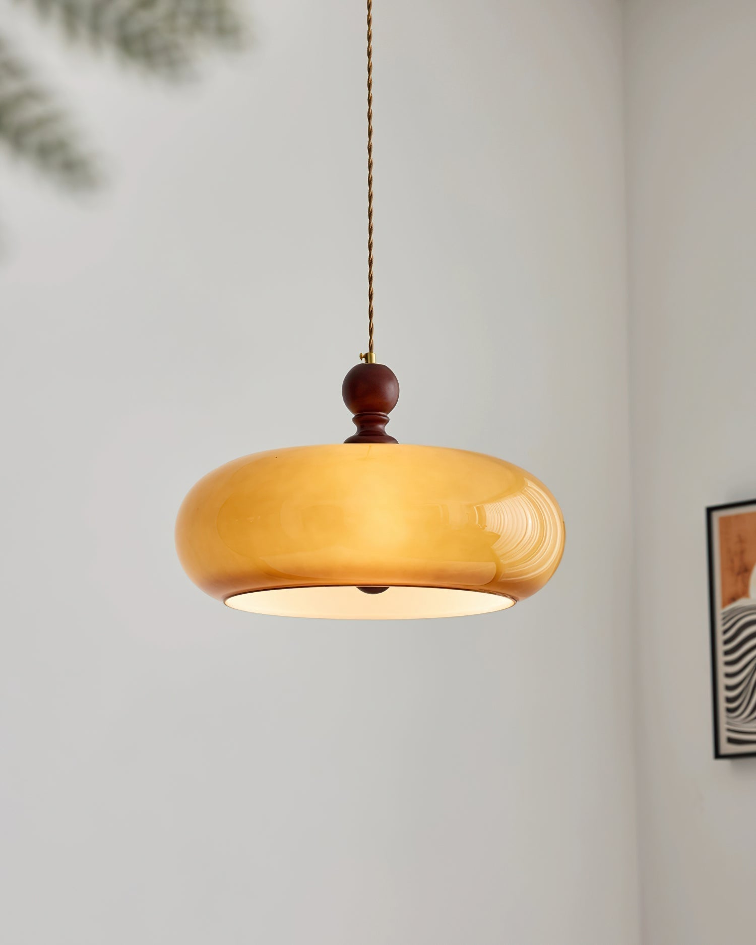 Arthur Amber Glass Shade Pendant Light-Neutral Decor