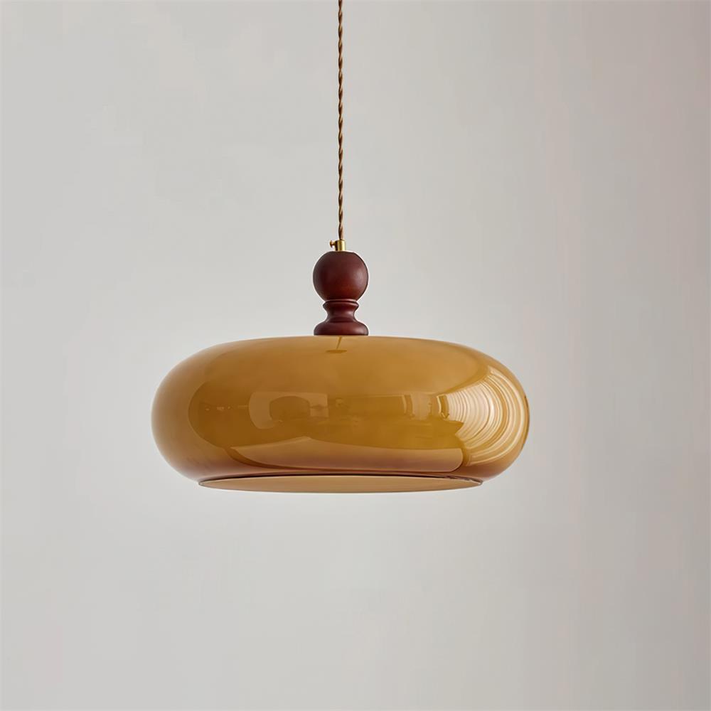 Arthur Amber Glass Shade Pendant Light-Neutral Decor