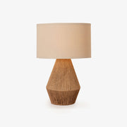 Obsidian Fabric Rustic Table Lamp-Neutral Decor