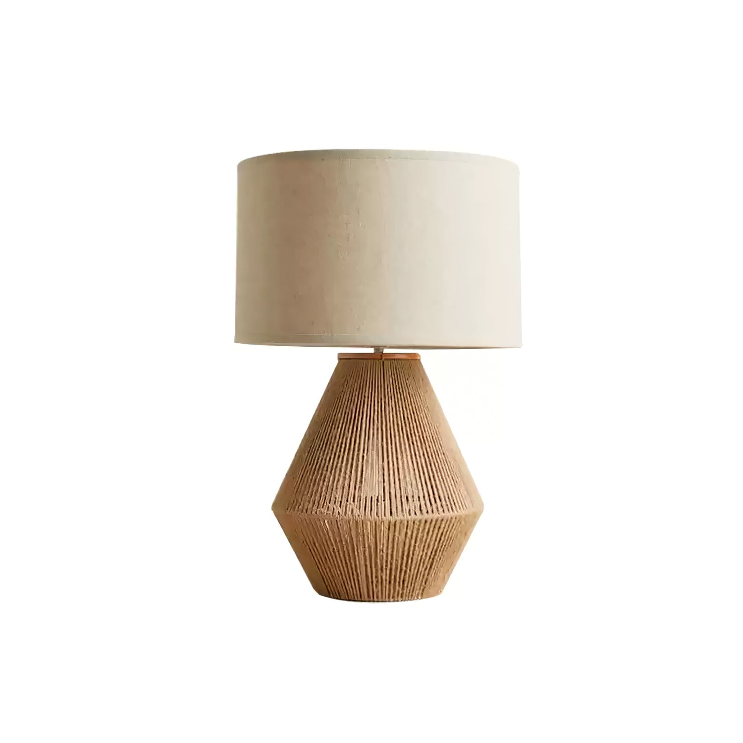 Obsidian Fabric Rustic Table Lamp-Neutral Decor