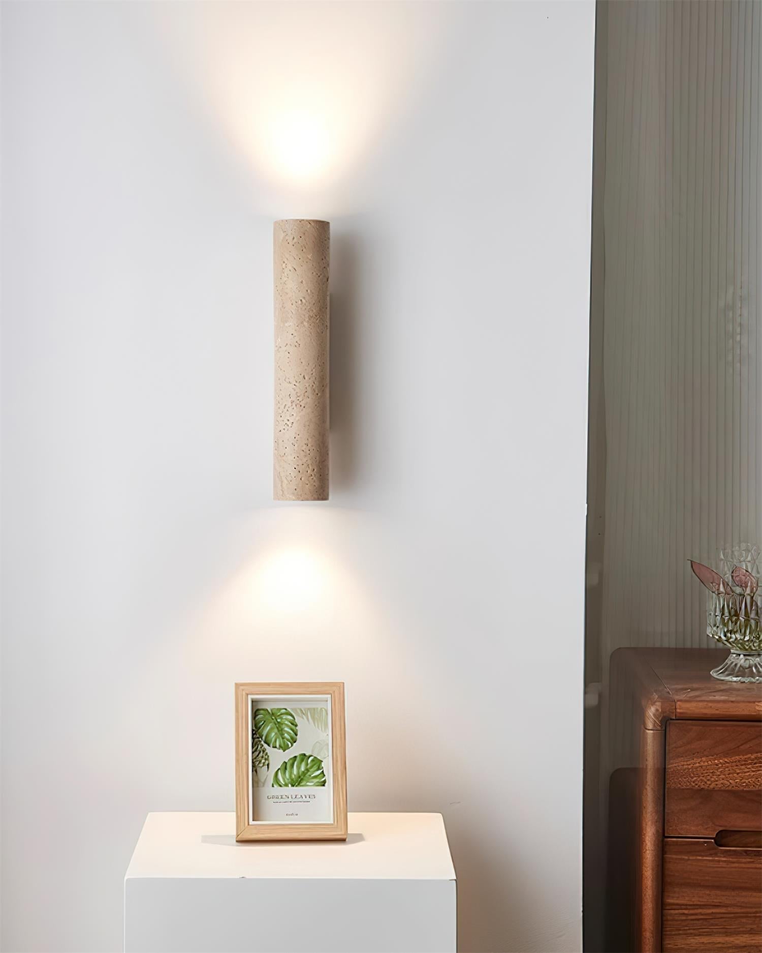 Lunaro Tall Travertine Wall Sconce