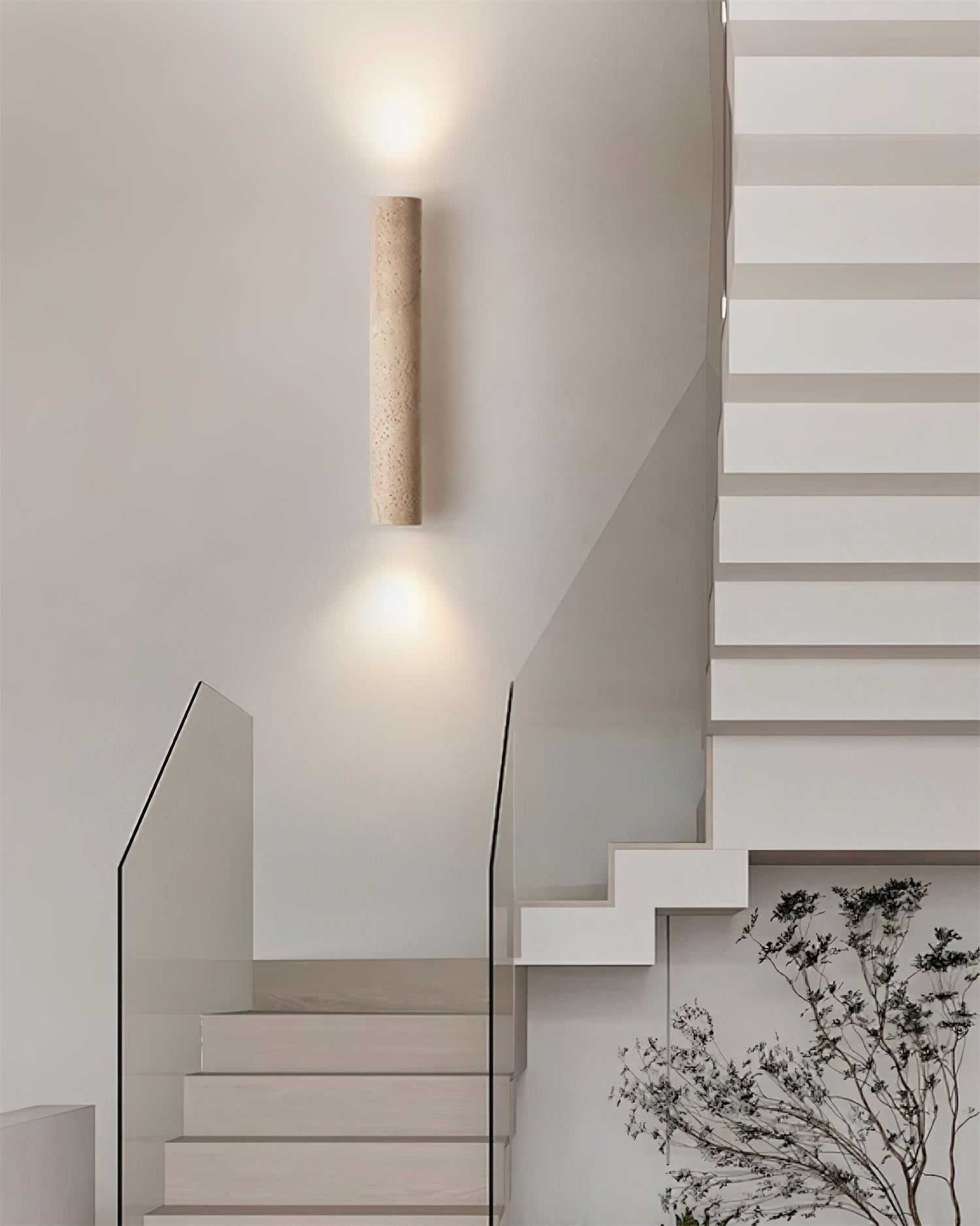 Lunaro Tall Travertine Wall Sconce