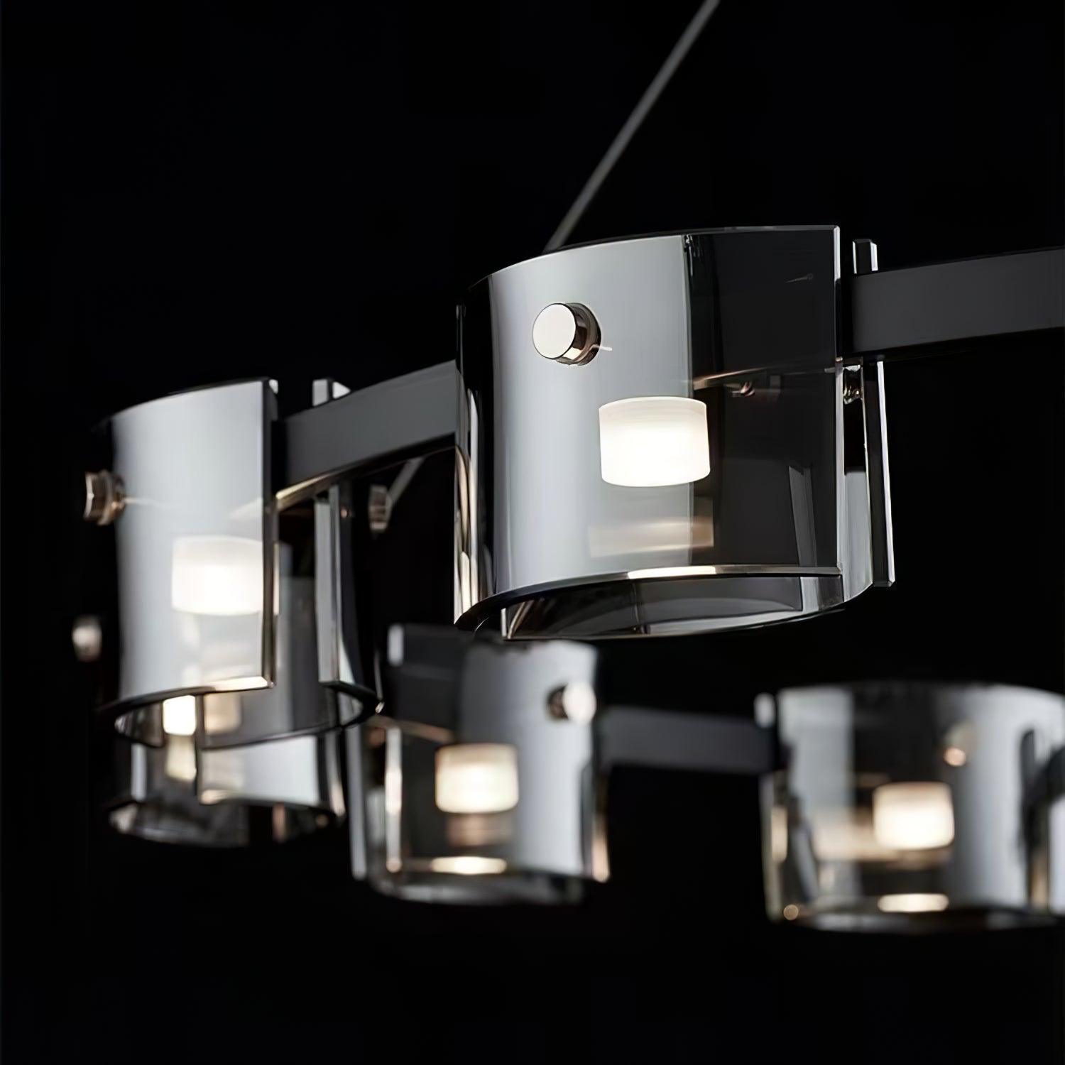Tarlan Chandelier Circular Glass Iron Arms-Neutral Decor