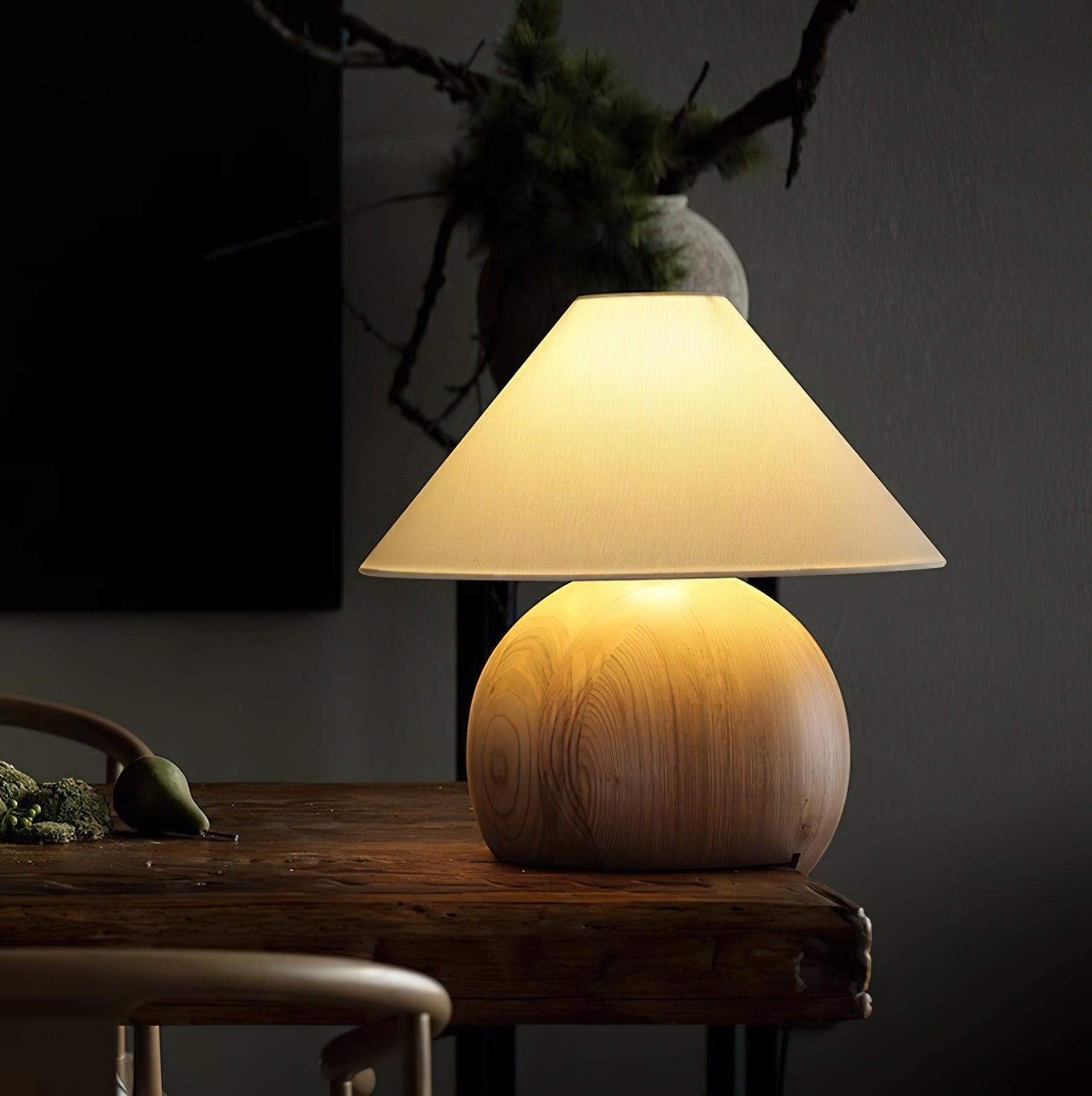 Halise Wood Organic Table Lamp-Neutral Decor
