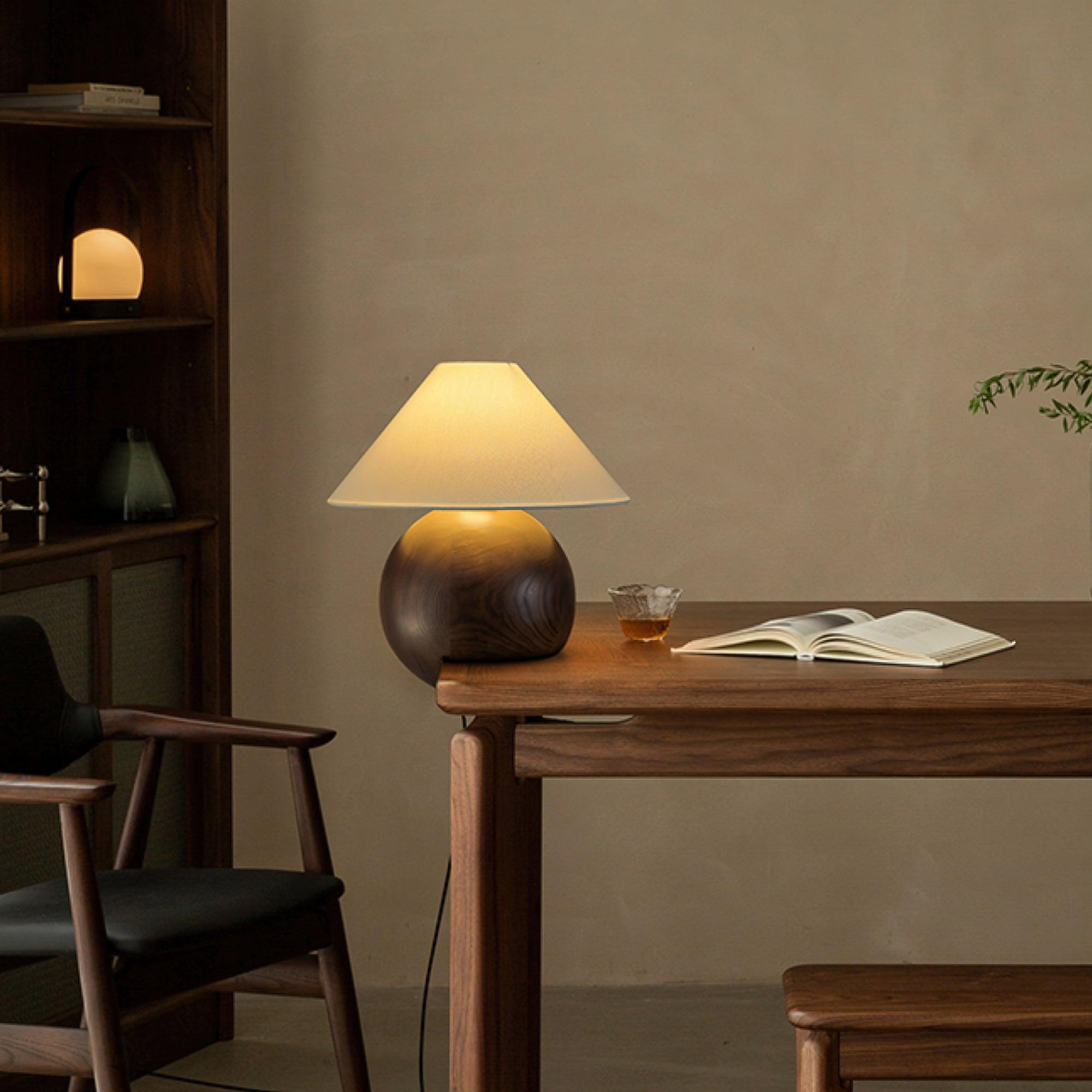 Halise Wood Organic Table Lamp-Neutral Decor