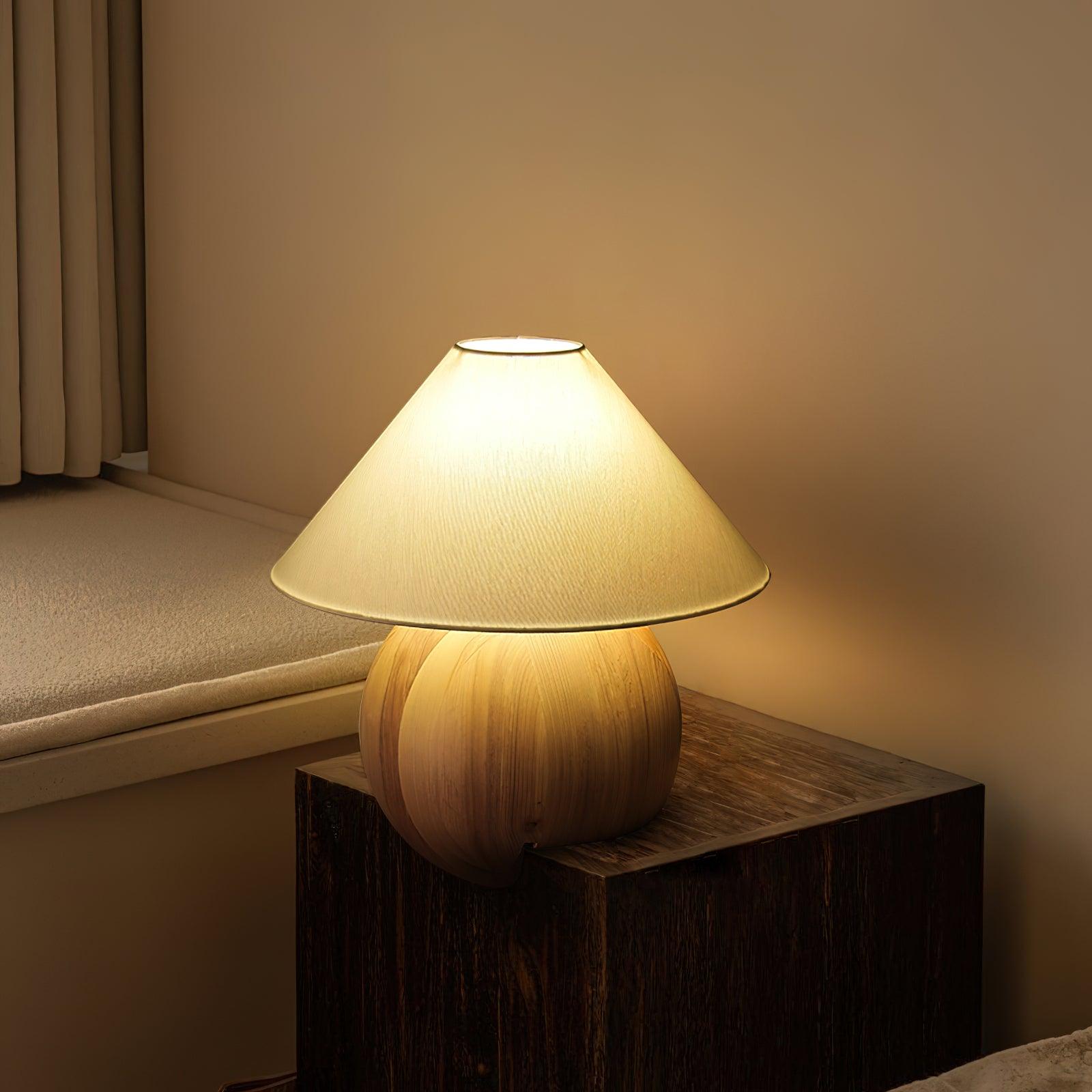 Halise Wood Organic Table Lamp-Neutral Decor