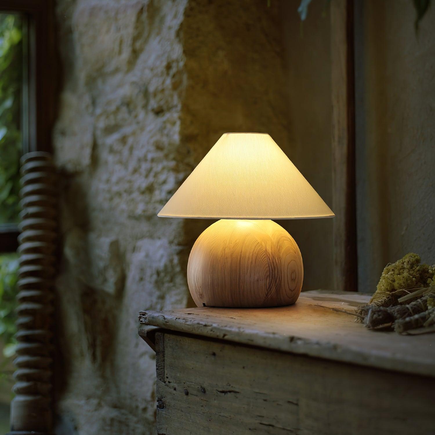 Halise Wood Organic Table Lamp-Neutral Decor