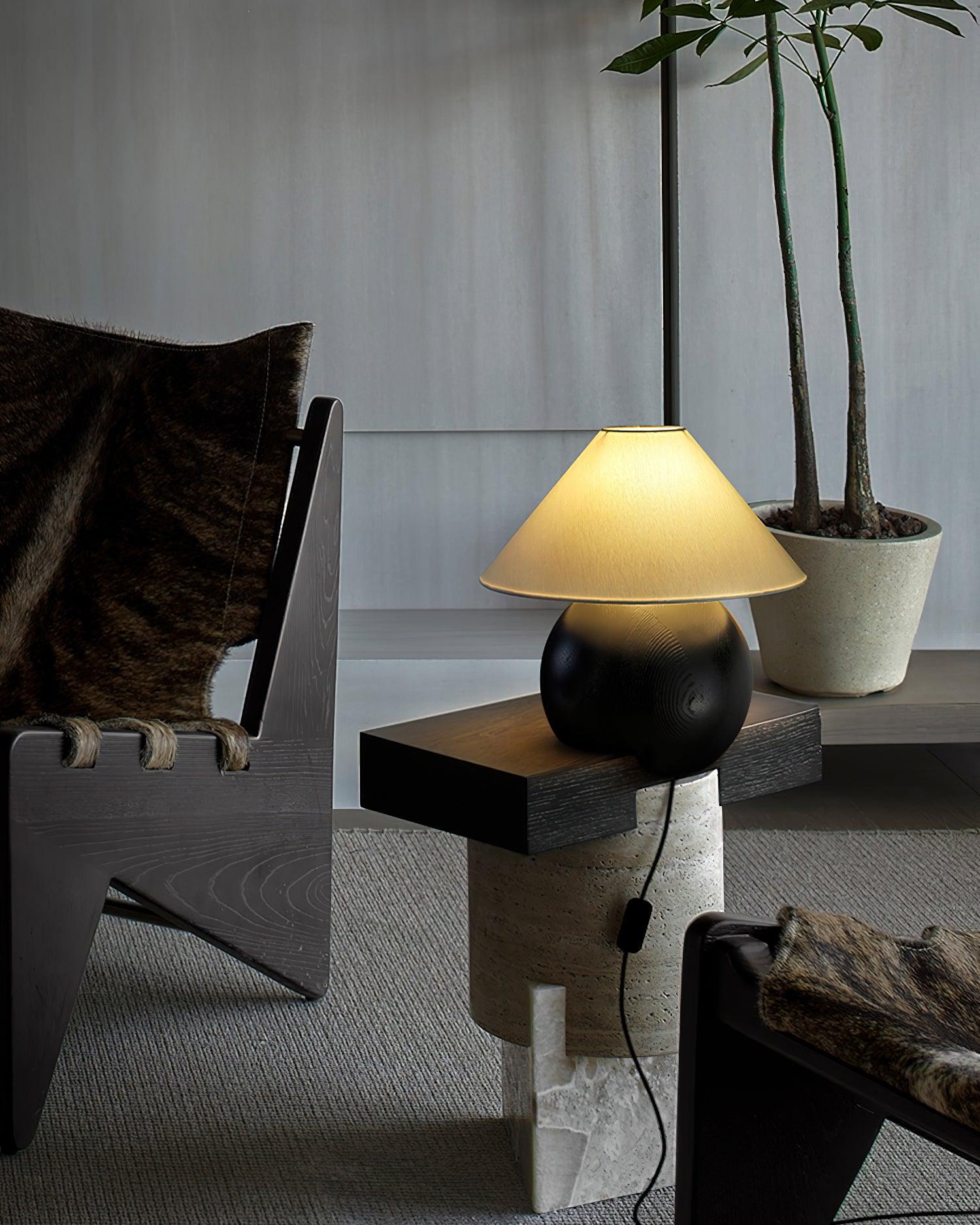 Halise Wood Organic Table Lamp-Neutral Decor