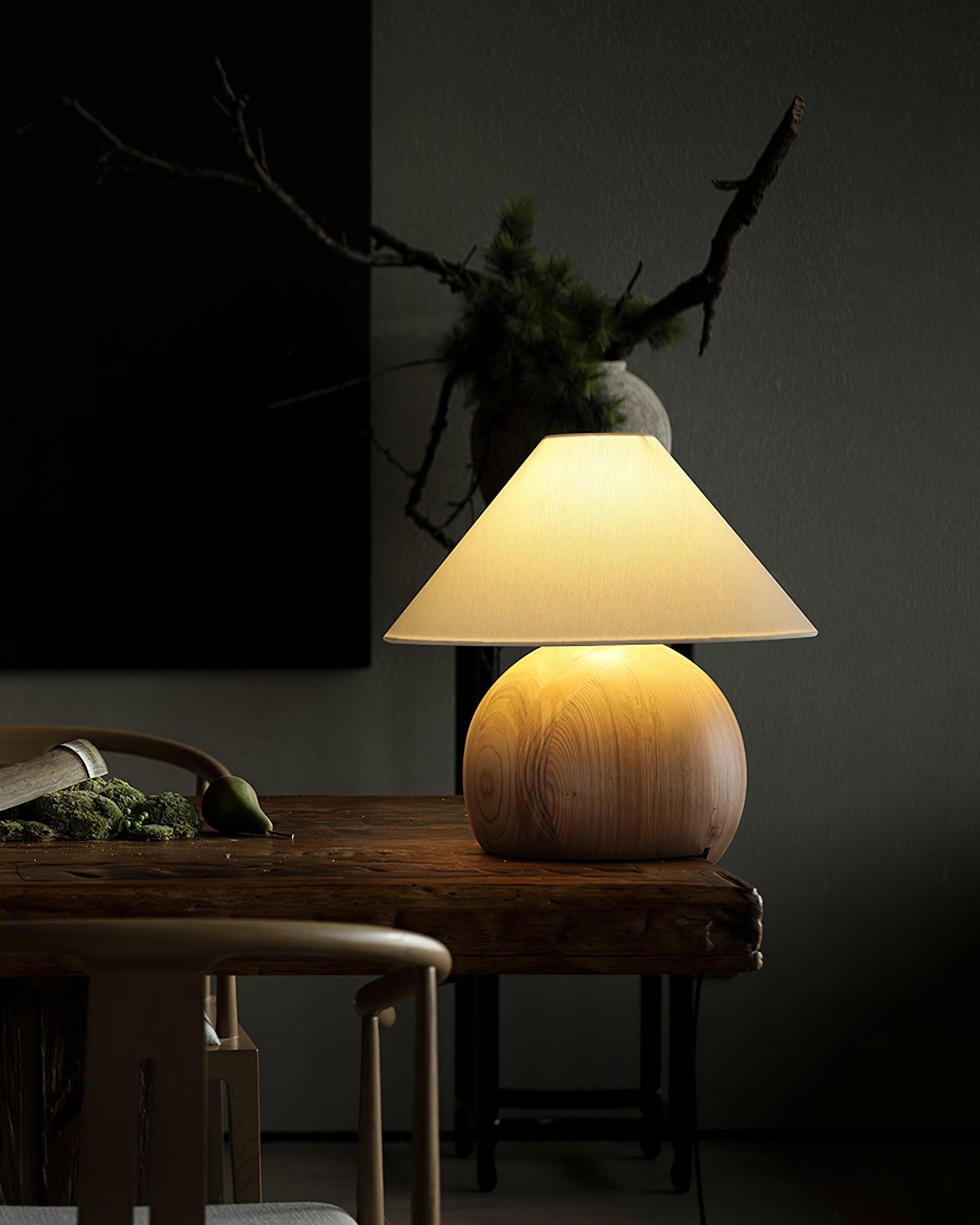 Halise Wood Organic Table Lamp-Neutral Decor