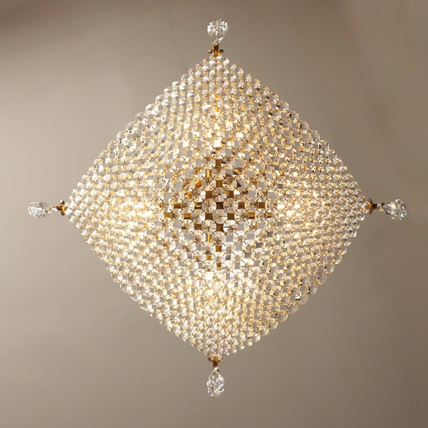 Cilune Chandelier with Crystal Strands and Crystal-Neutral Decor