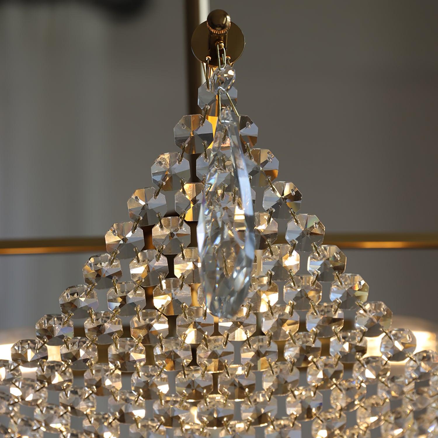 Cilune Chandelier with Crystal Strands and Crystal-Neutral Decor