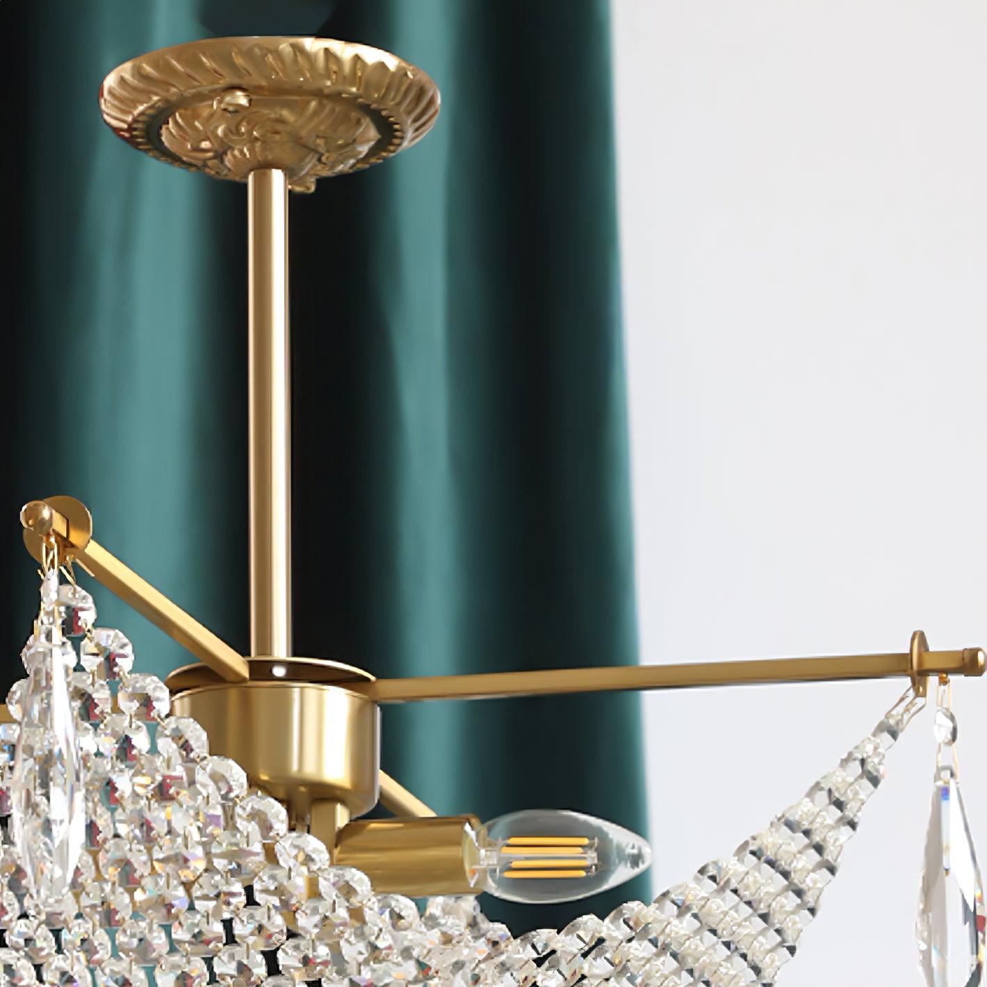 Cilune Chandelier with Crystal Strands and Crystal-Neutral Decor