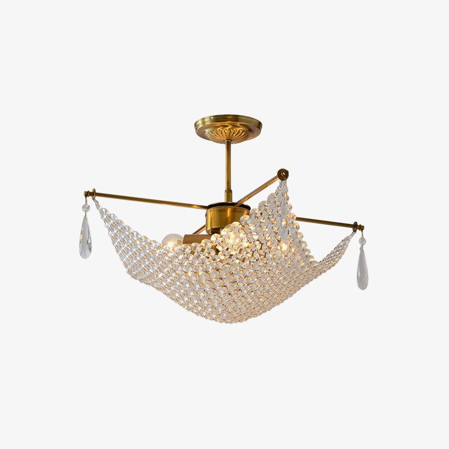 Cilune Chandelier with Crystal Strands and Crystal-Neutral Decor