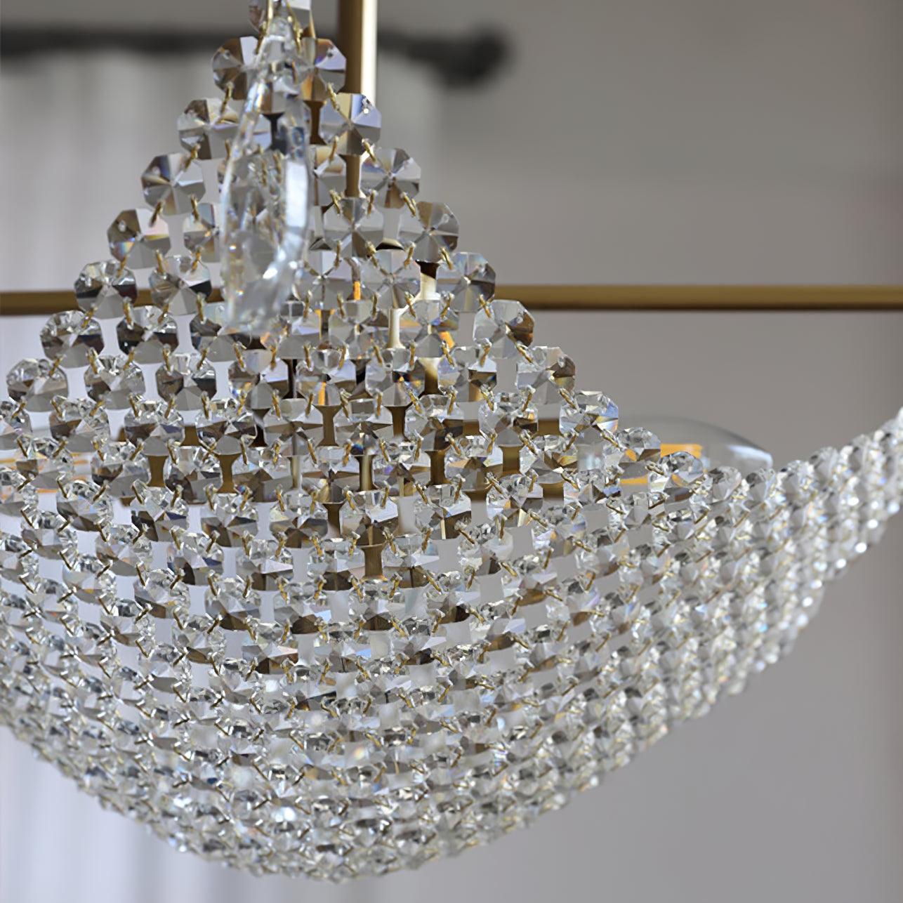 Cilune Chandelier with Crystal Strands and Crystal-Neutral Decor