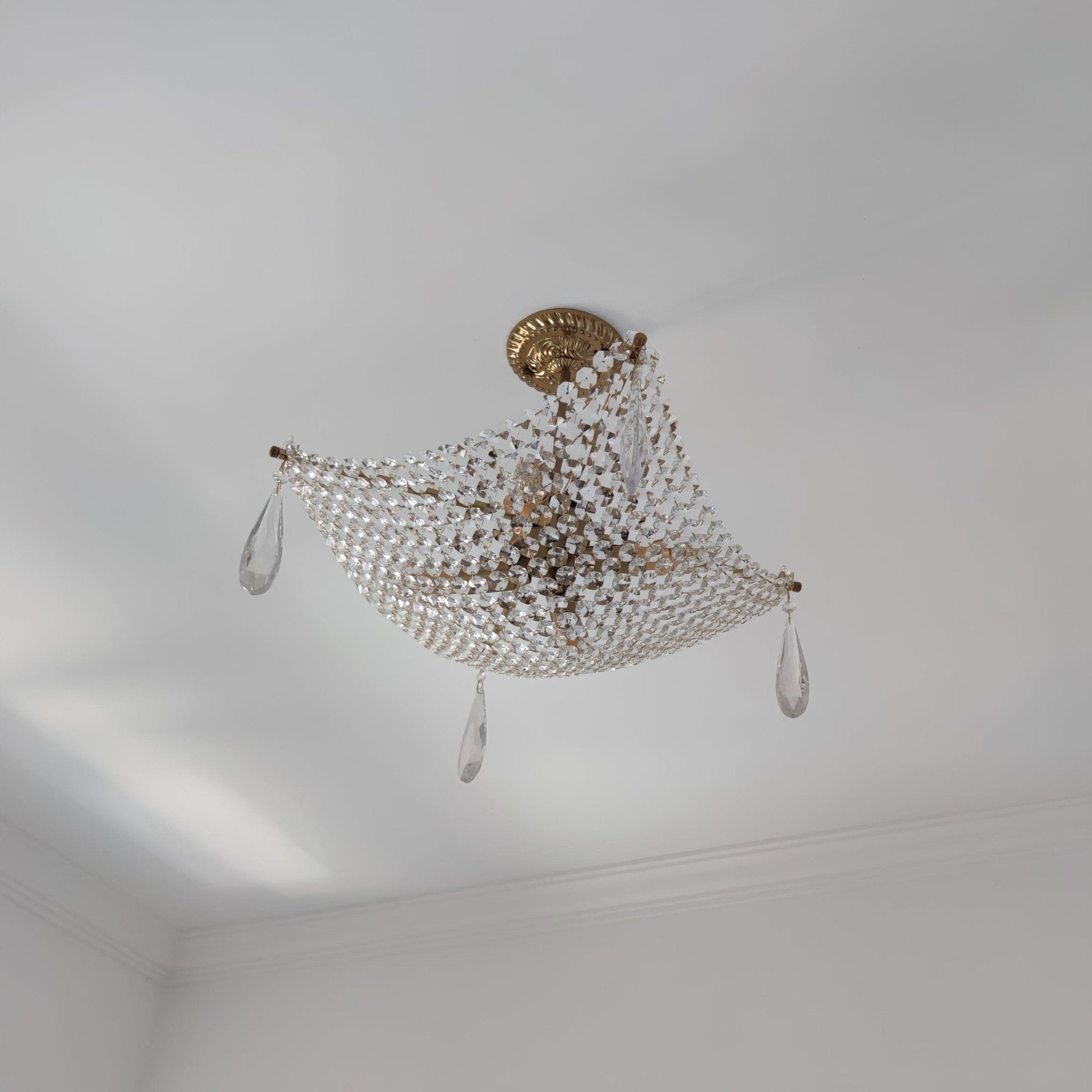 Cilune Chandelier with Crystal Strands and Crystal-Neutral Decor