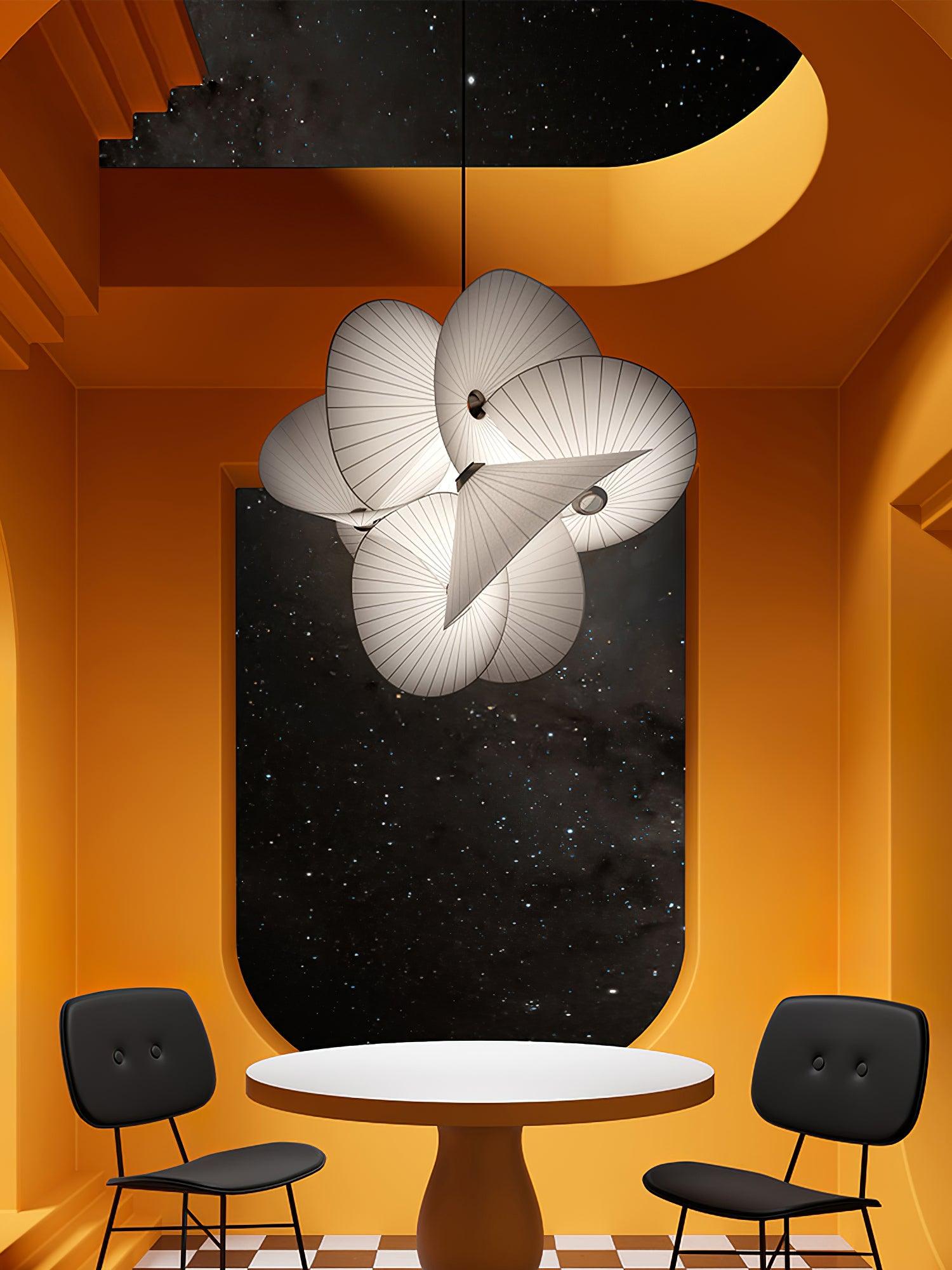 Solarare Fabric Artistic Pendant Light-Neutral Decor