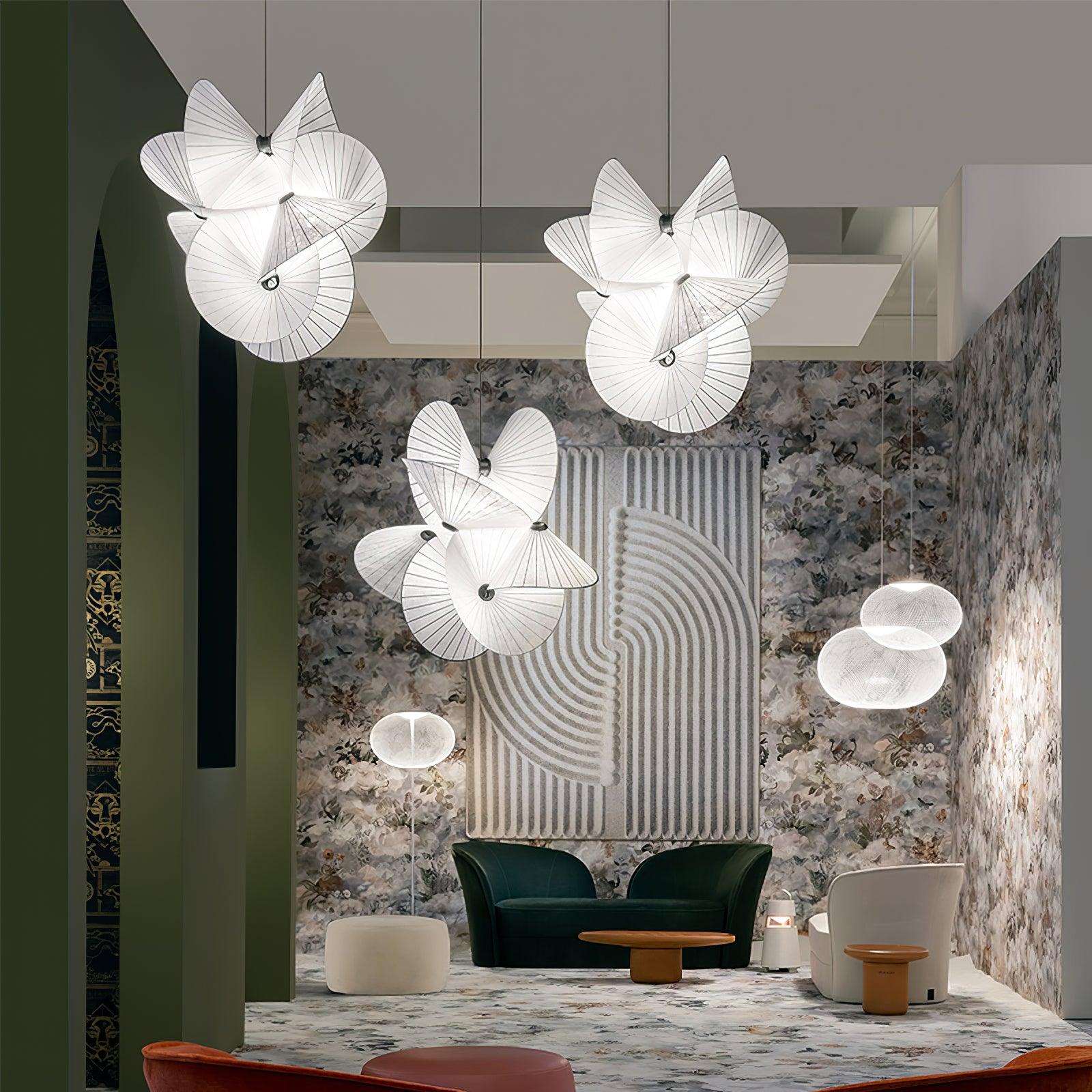 Solarare Fabric Artistic Pendant Light-Neutral Decor
