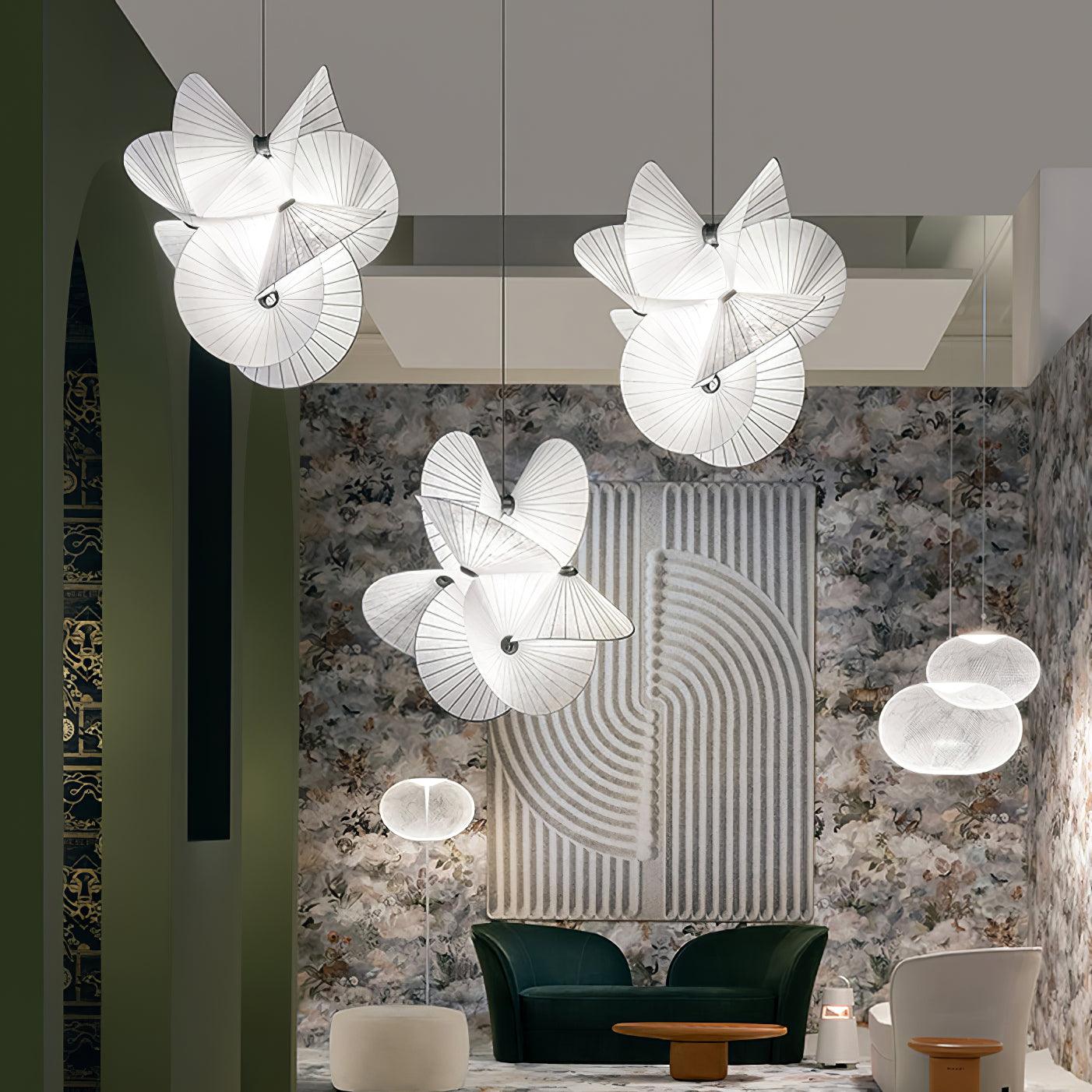Solarare Fabric Artistic Pendant Light-Neutral Decor