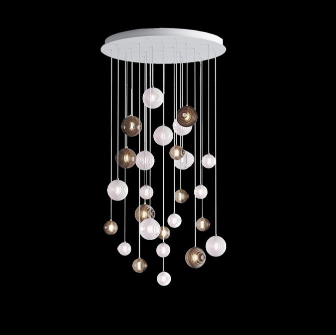 Cosmic Sphere Cascade Chandelier-Neutral Decor