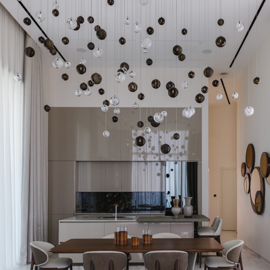 Cosmic Sphere Cascade Chandelier-Neutral Decor