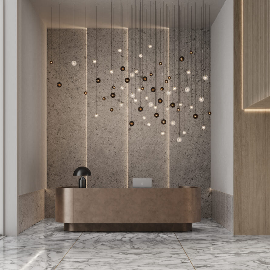 Cosmic Sphere Cascade Chandelier-Neutral Decor
