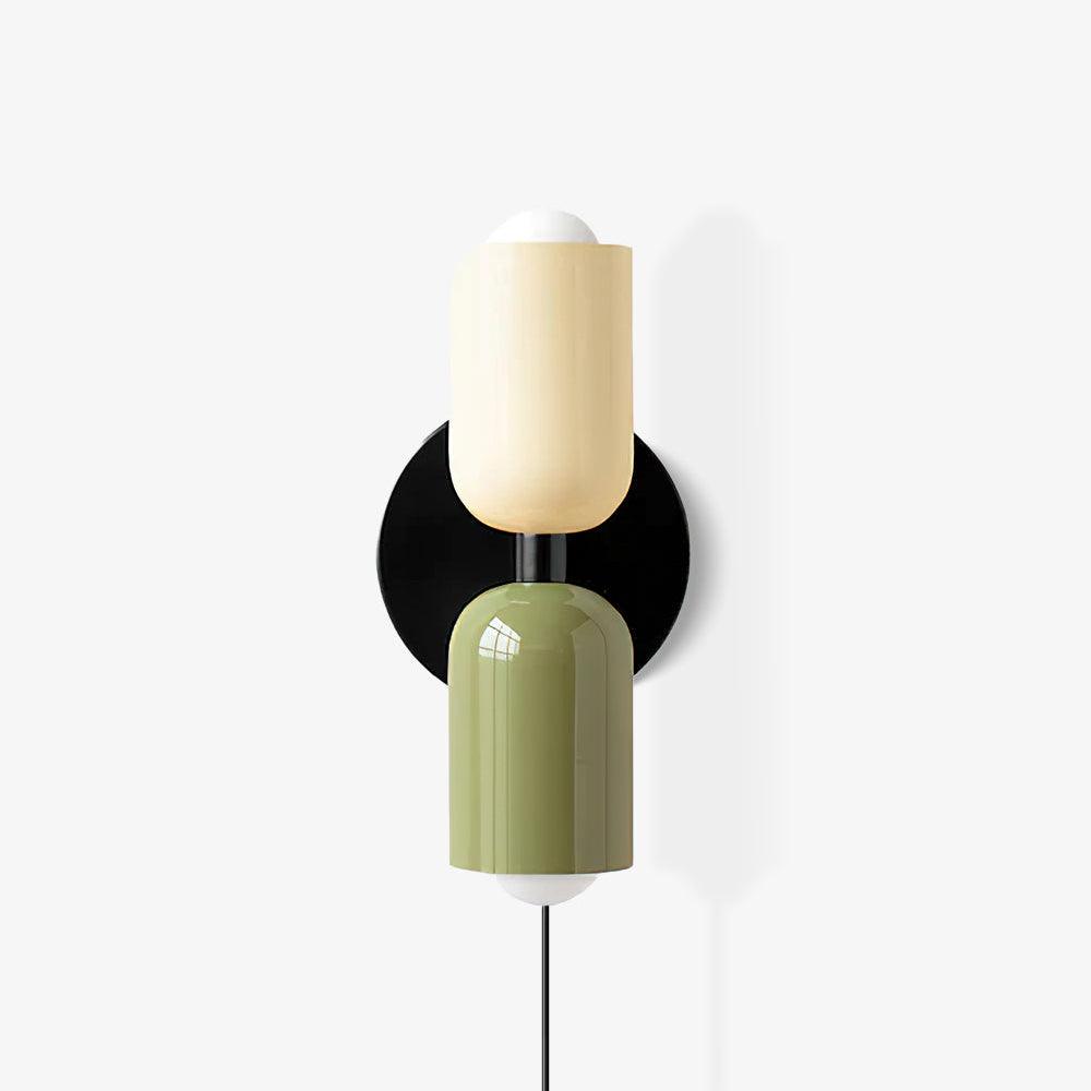 Lustra Wall Lamp Green Black Minimalist Plug-In-Neutral Decor