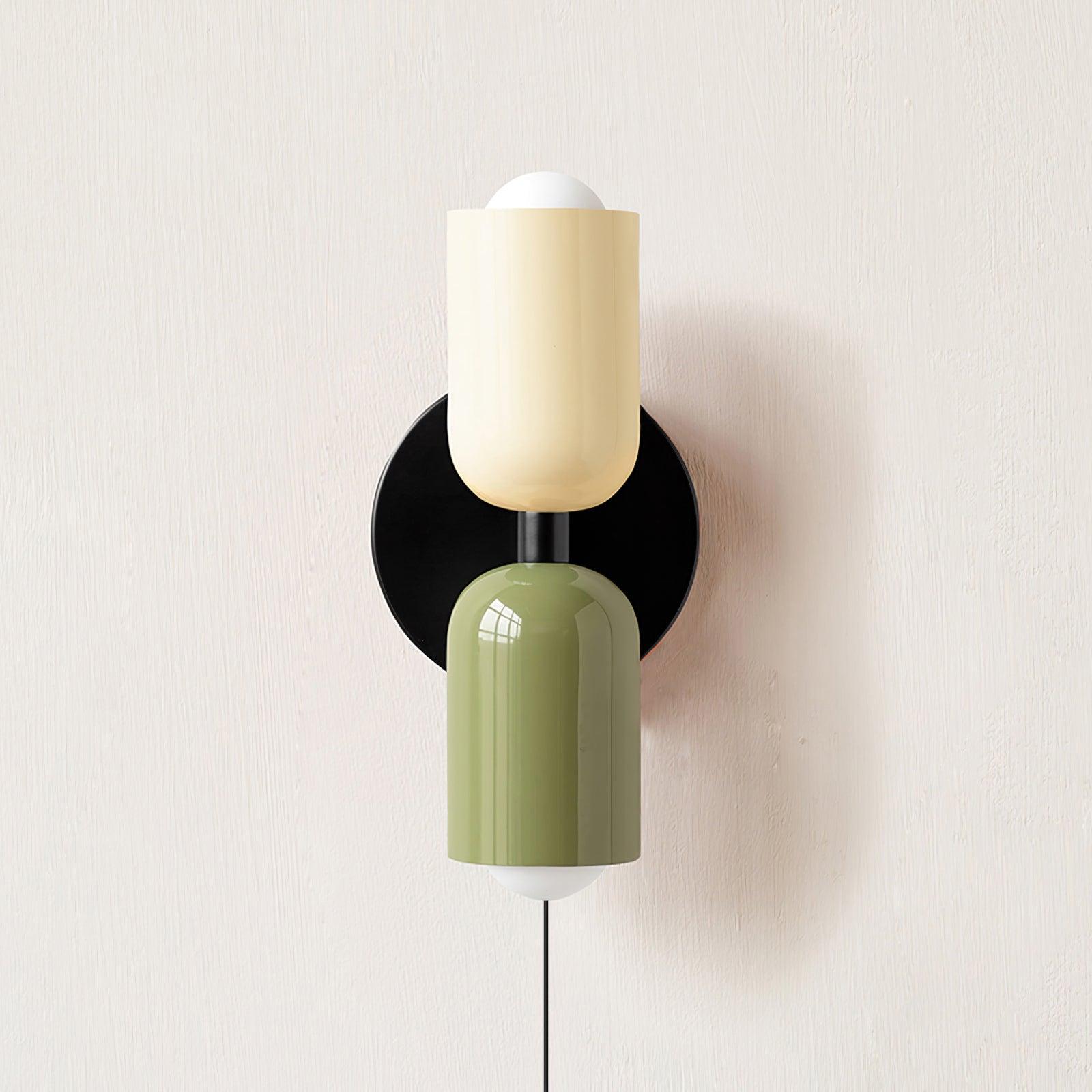 Lustra Wall Lamp Green Black Minimalist Plug-In-Neutral Decor