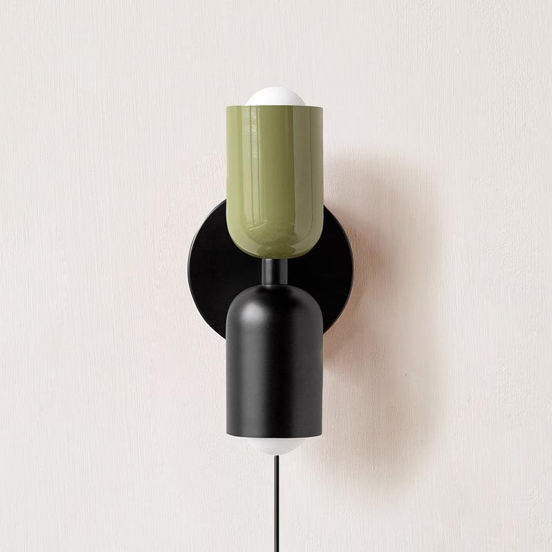 Lustra Wall Lamp Green Black Minimalist Plug-In-Neutral Decor