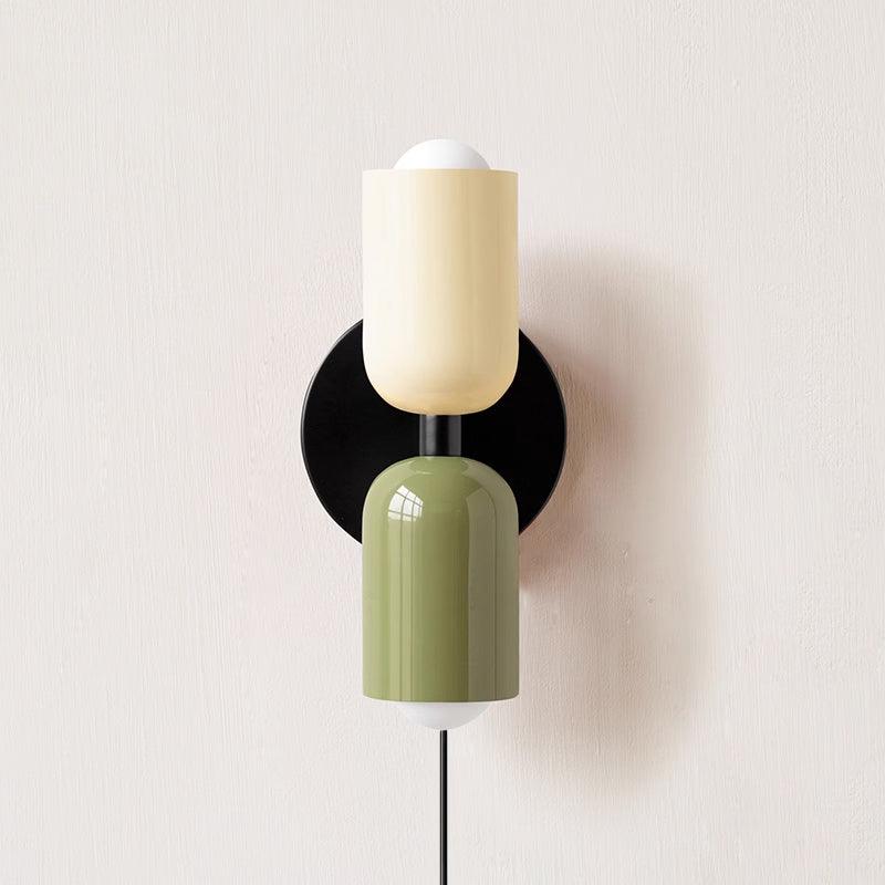 Lustra Wall Lamp Green Black Minimalist Plug-In-Neutral Decor